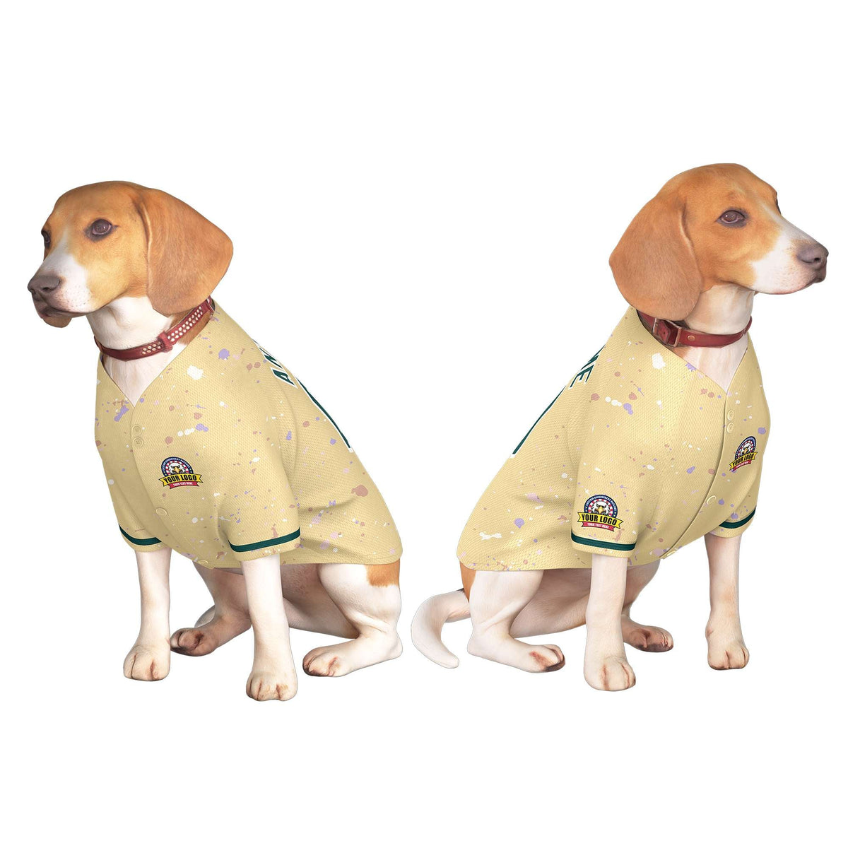 Custom Khaki Midnight Green Personalized Splash Graffiti Pattern Dog Jersey