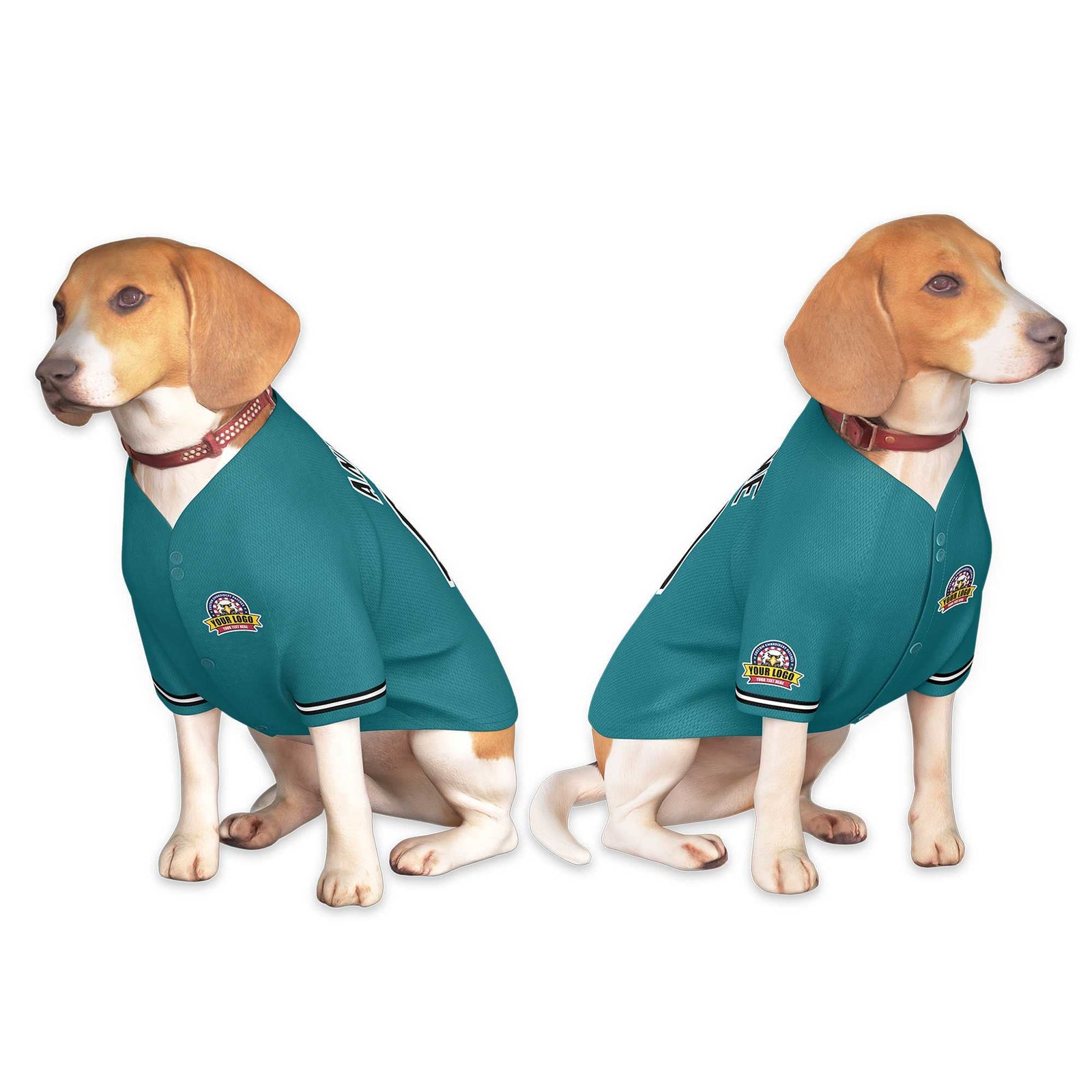Custom Aqua Black-White Classic Style Dog Jersey