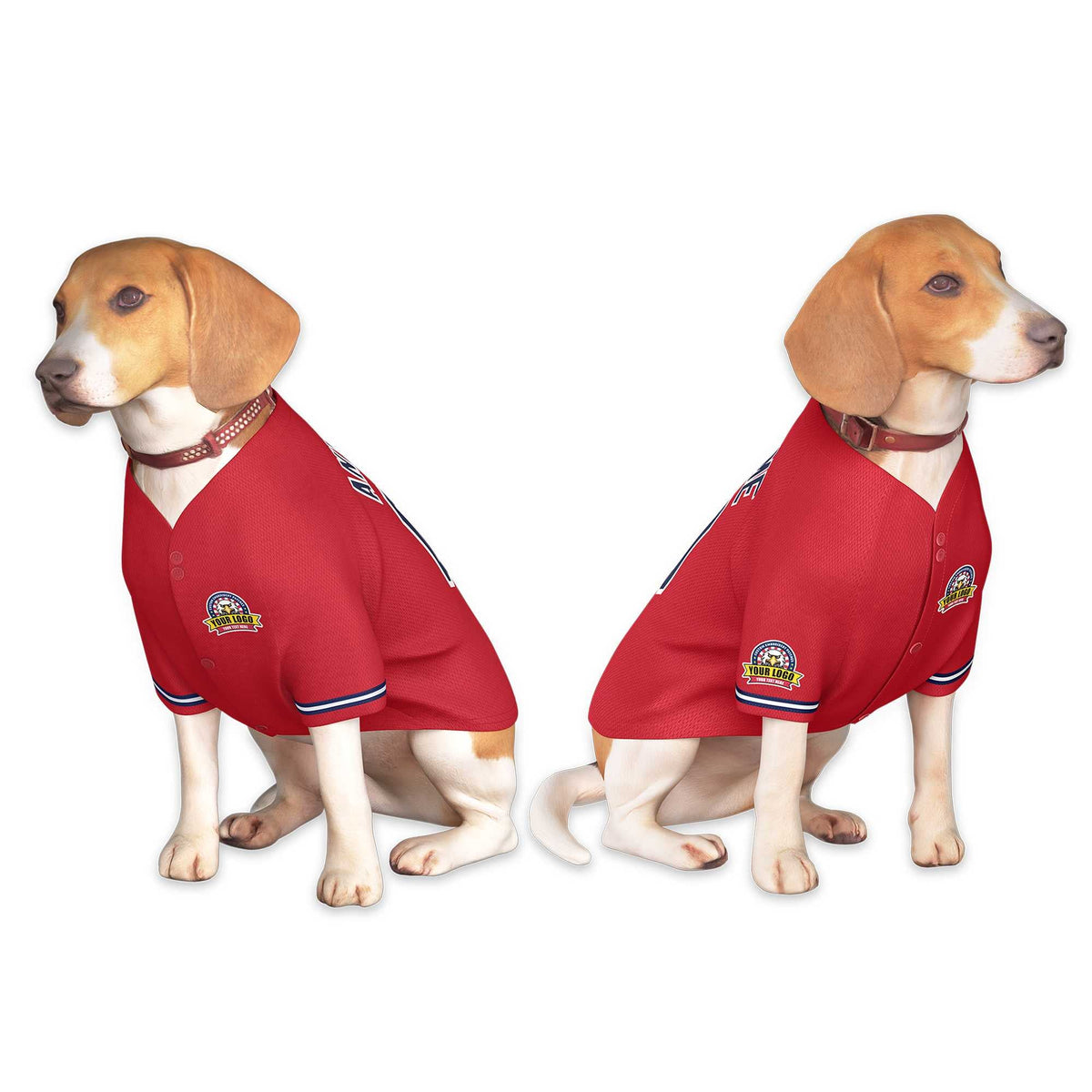 Custom Red Navy-White Classic Style Dog Jersey