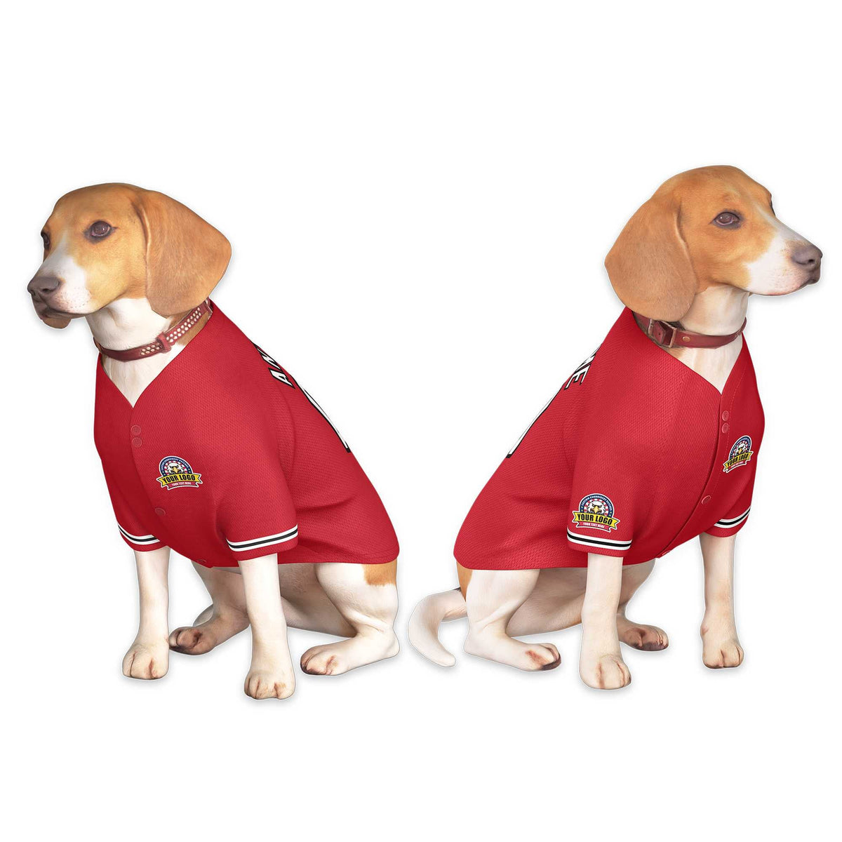 Custom Red White-Black Classic Style Dog Jersey