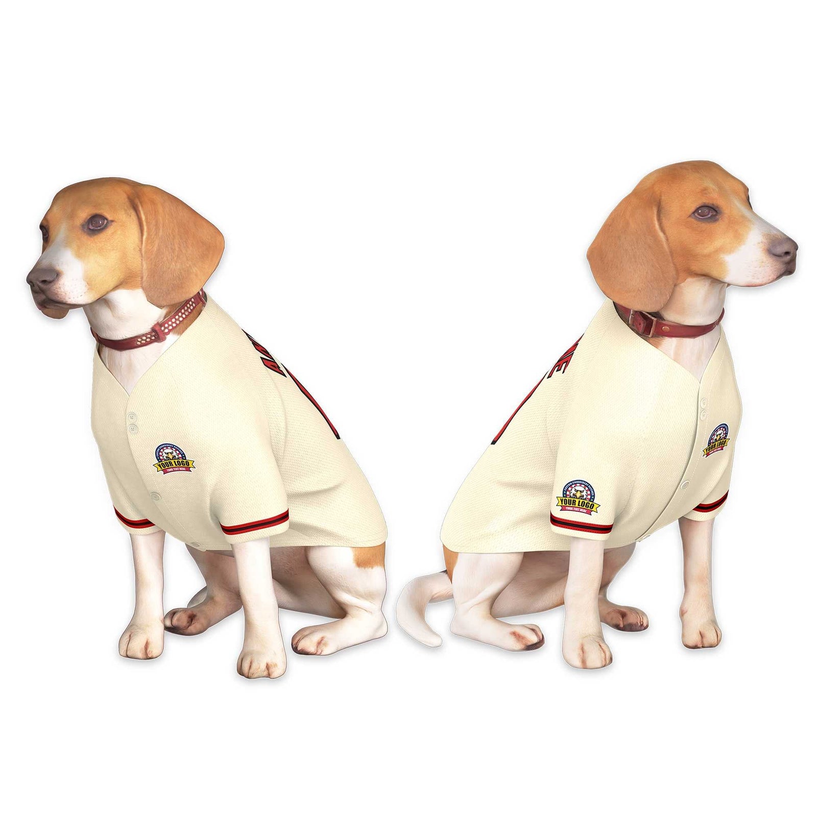 Custom Khaki Red-Black Classic Style Dog Jersey