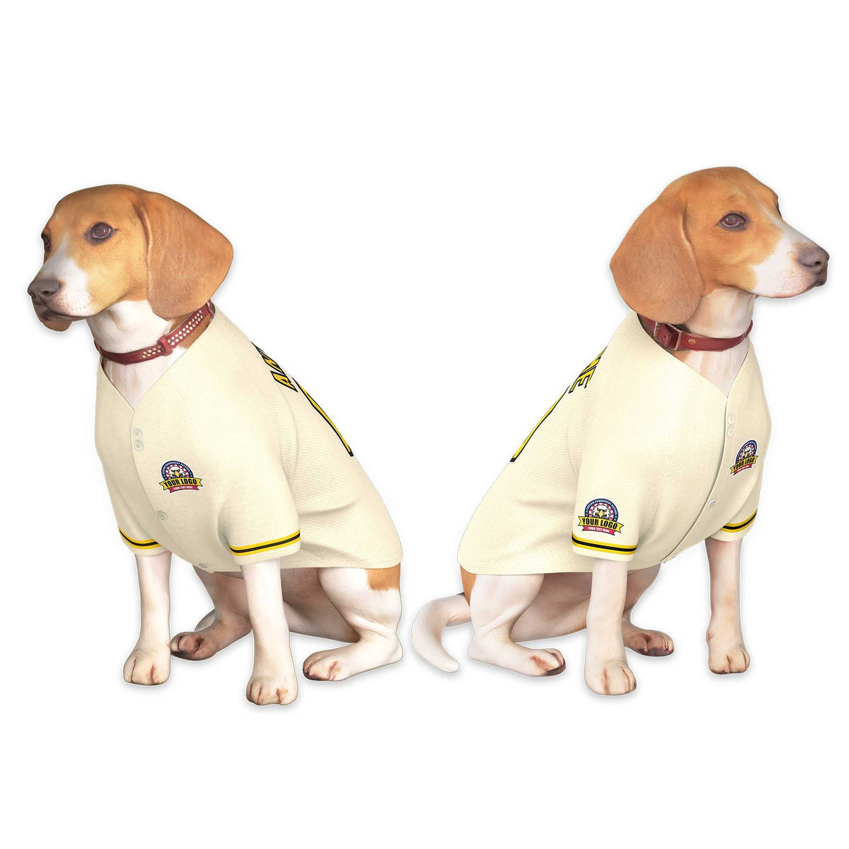 Custom Khaki Gold-Black Classic Style Dog Jersey