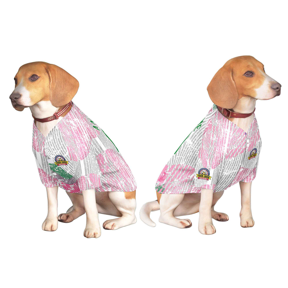 Custom Kelly Green White Graffiti Pattern Dog Jersey