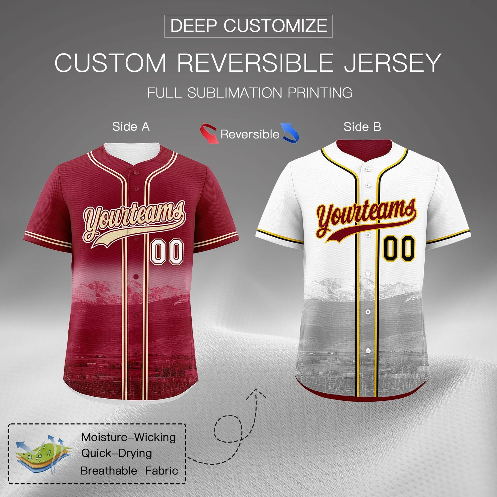 Custom Crimson Light Khaki Reversible City Edition Graffiti Pattern Stretch Fabric Baseball Jersey| KXKSHOP