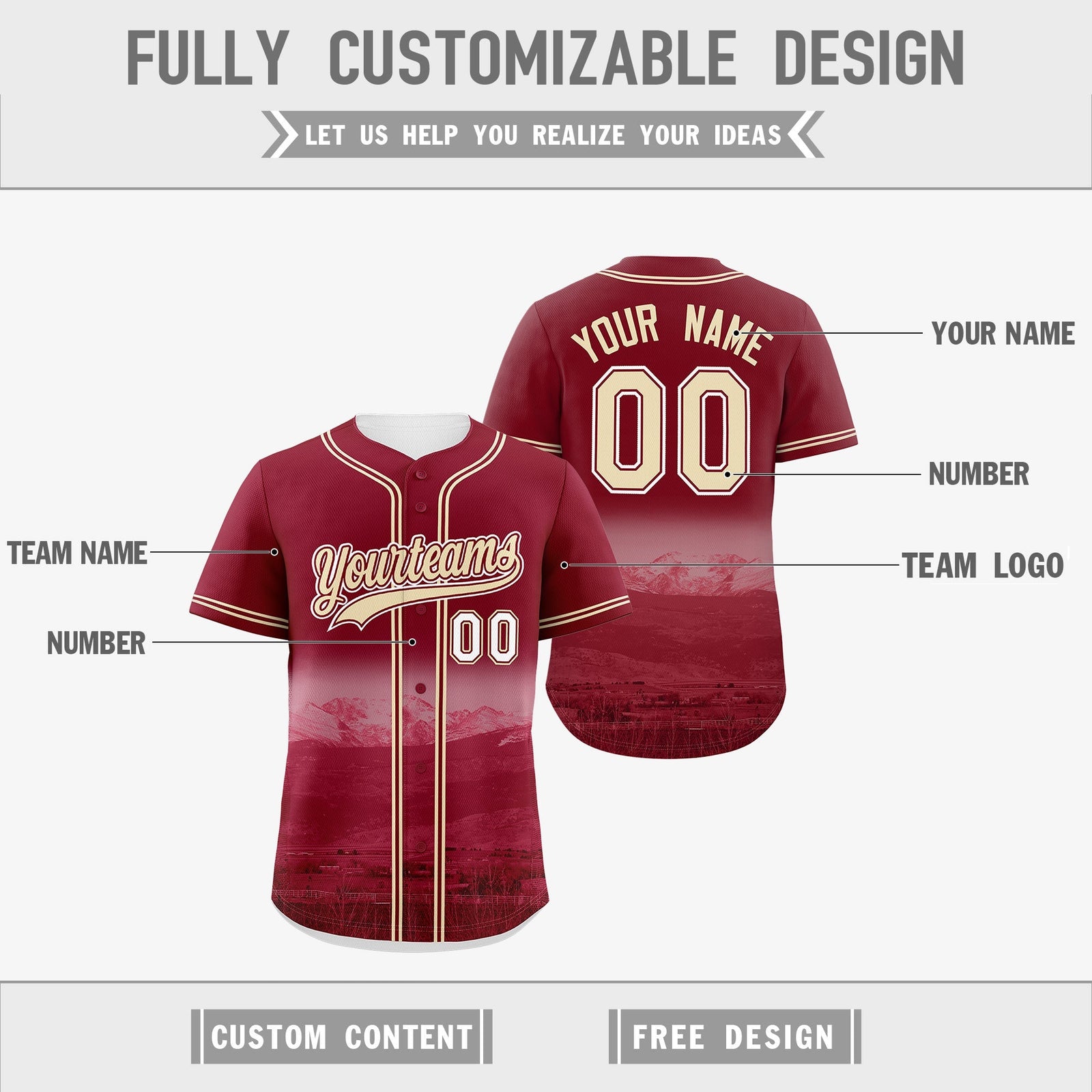 Custom Crimson Light Khaki Reversible City Edition Graffiti Pattern Stretch Fabric Baseball Jersey| KXKSHOP