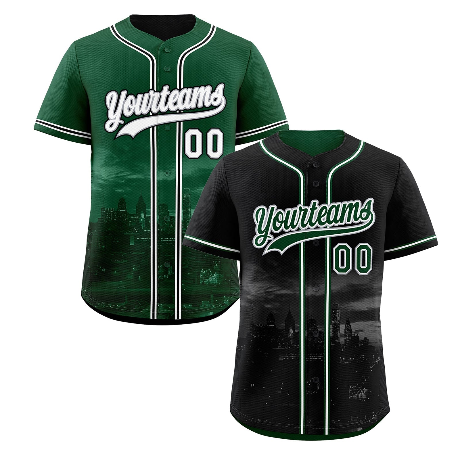 Custom Black Green Reversible City Edition Graffiti Pattern Breathable Baseball Jersey| KXKSHOP