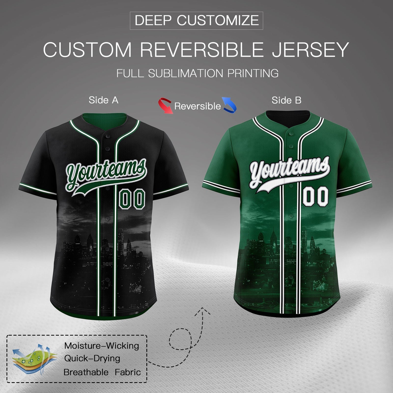 Custom Black Green Reversible City Edition Graffiti Pattern Breathable Baseball Jersey| KXKSHOP