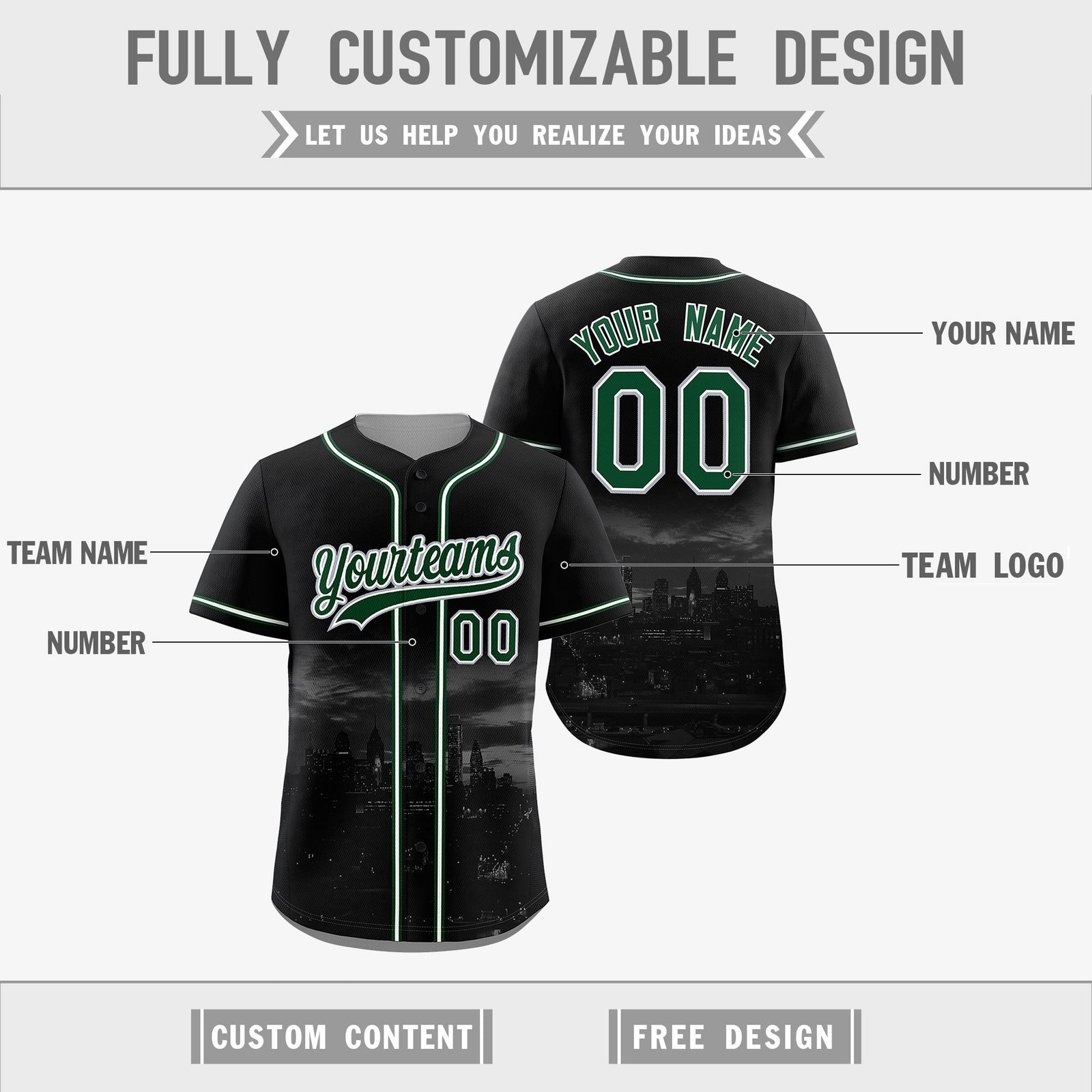 Custom Black Grey Reversible City Edition Graffiti Pattern Stretch Fabric Baseball Jersey| KXKSHOP