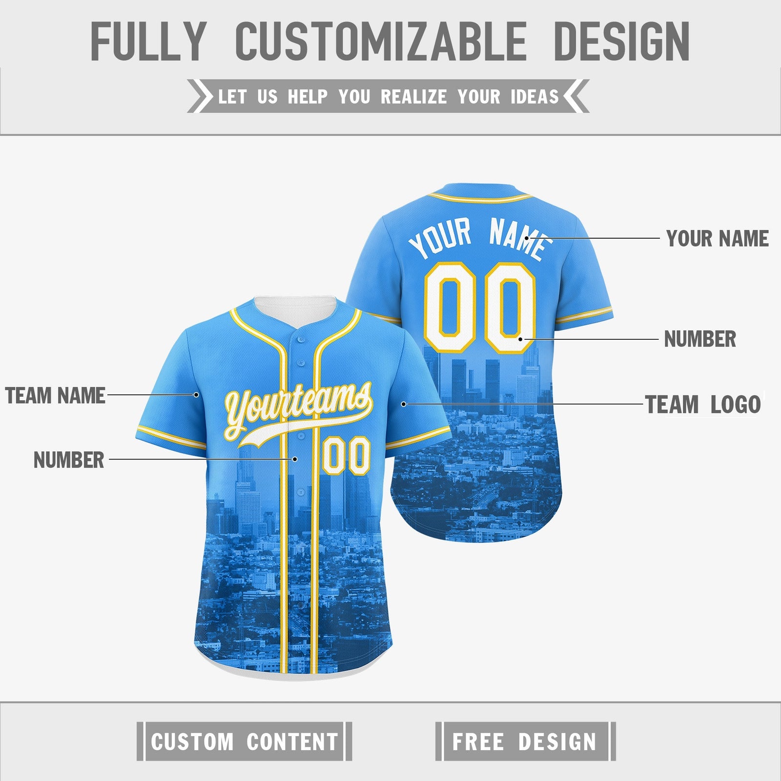 Custom Powder Blue White Reversible City Edition Graffiti Pattern Wrinkle-Resistant Baseball Jersey| KXKSHOP