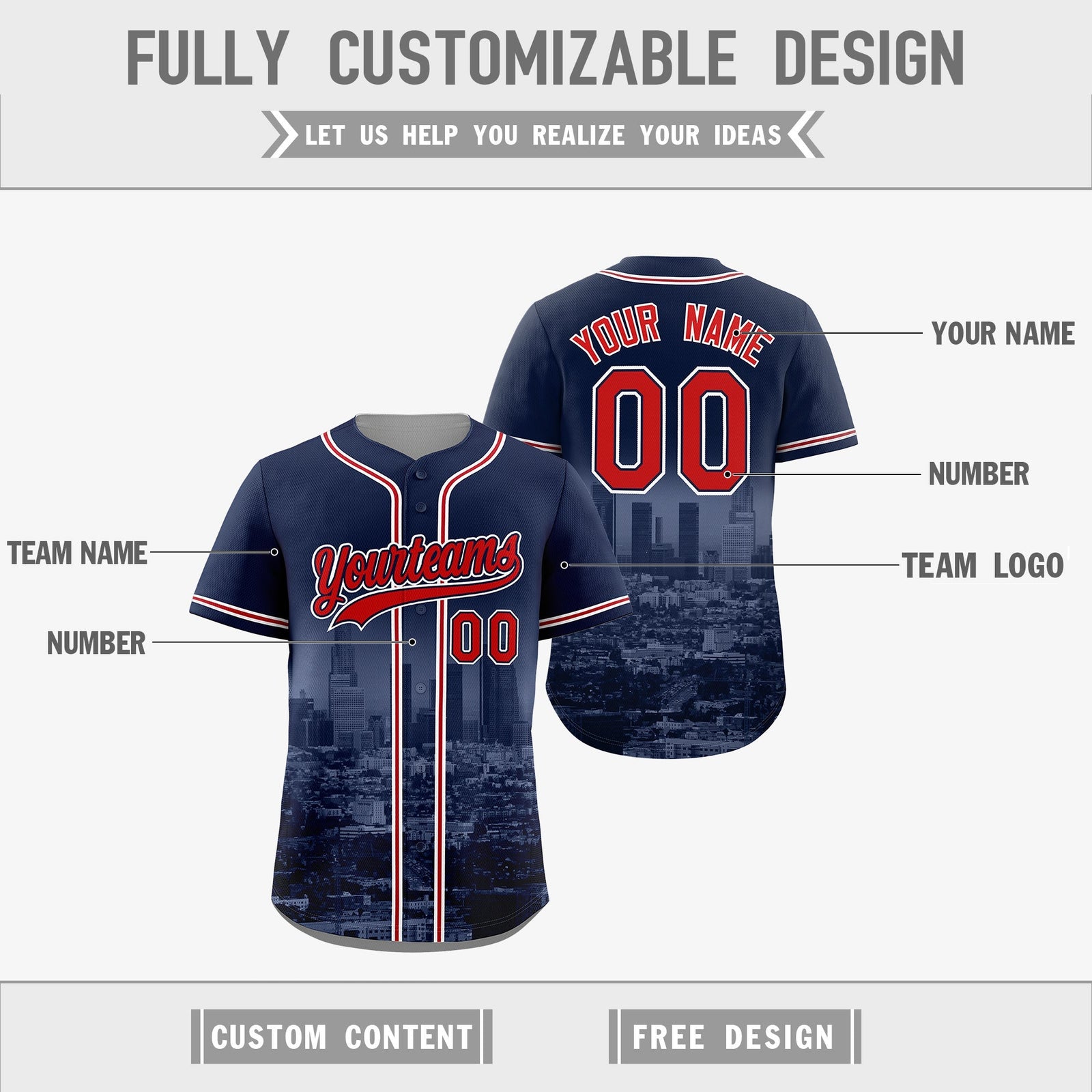 Custom Navy Red White Reversible City Edition Graffiti Pattern Wrinkle-Resistant Baseball Jersey| KXKSHOP