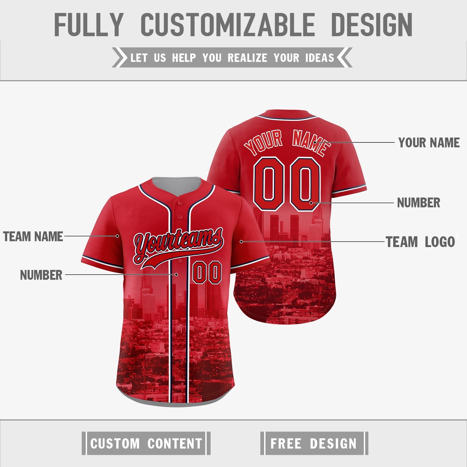 Custom Red Grey Reversible City Edition Graffiti Pattern Wrinkle-Resistant Baseball Jersey| KXKSHOP