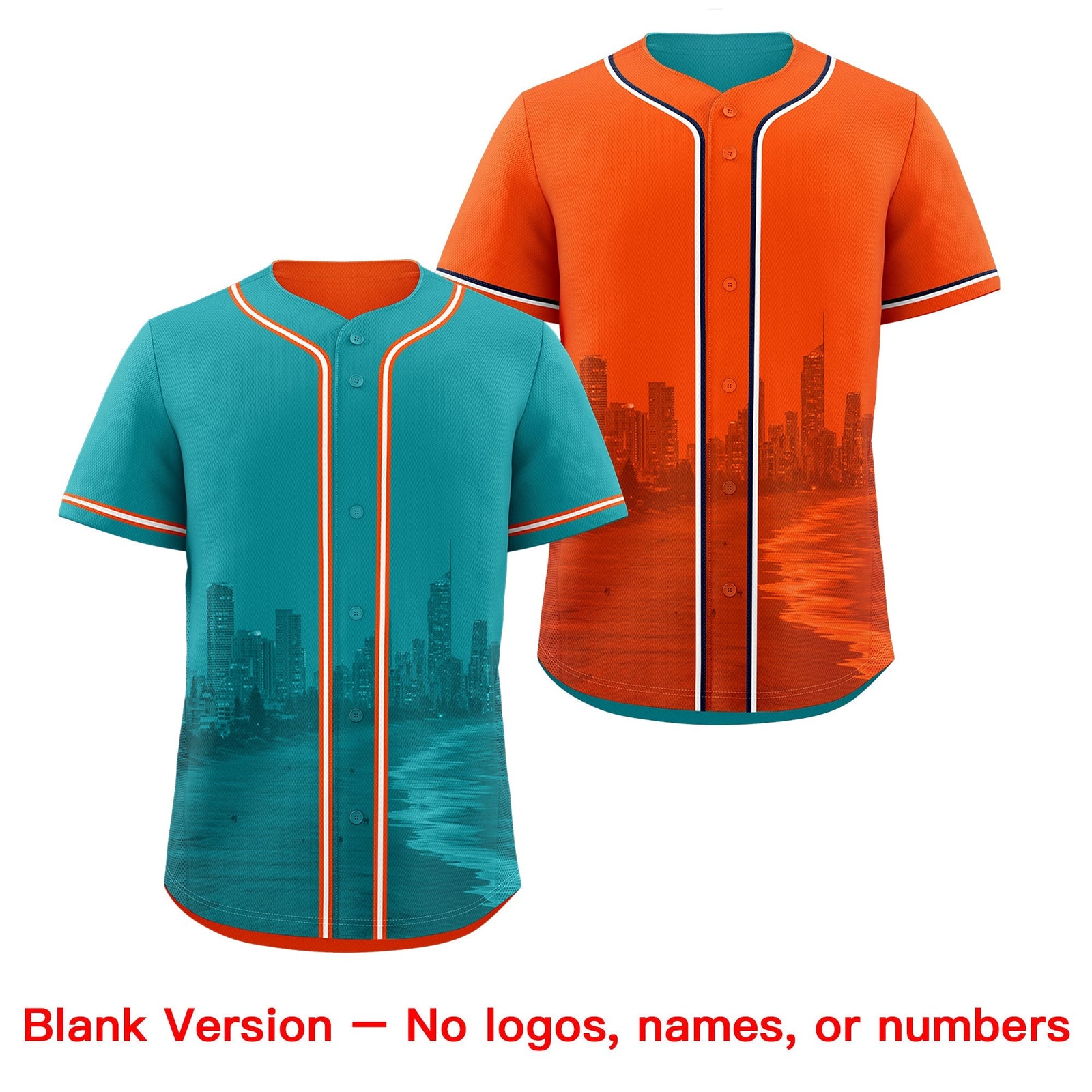 Custom Teal Orange Reversible City Edition Graffiti Pattern Stretch Fabric Baseball Jersey| KXKSHOP