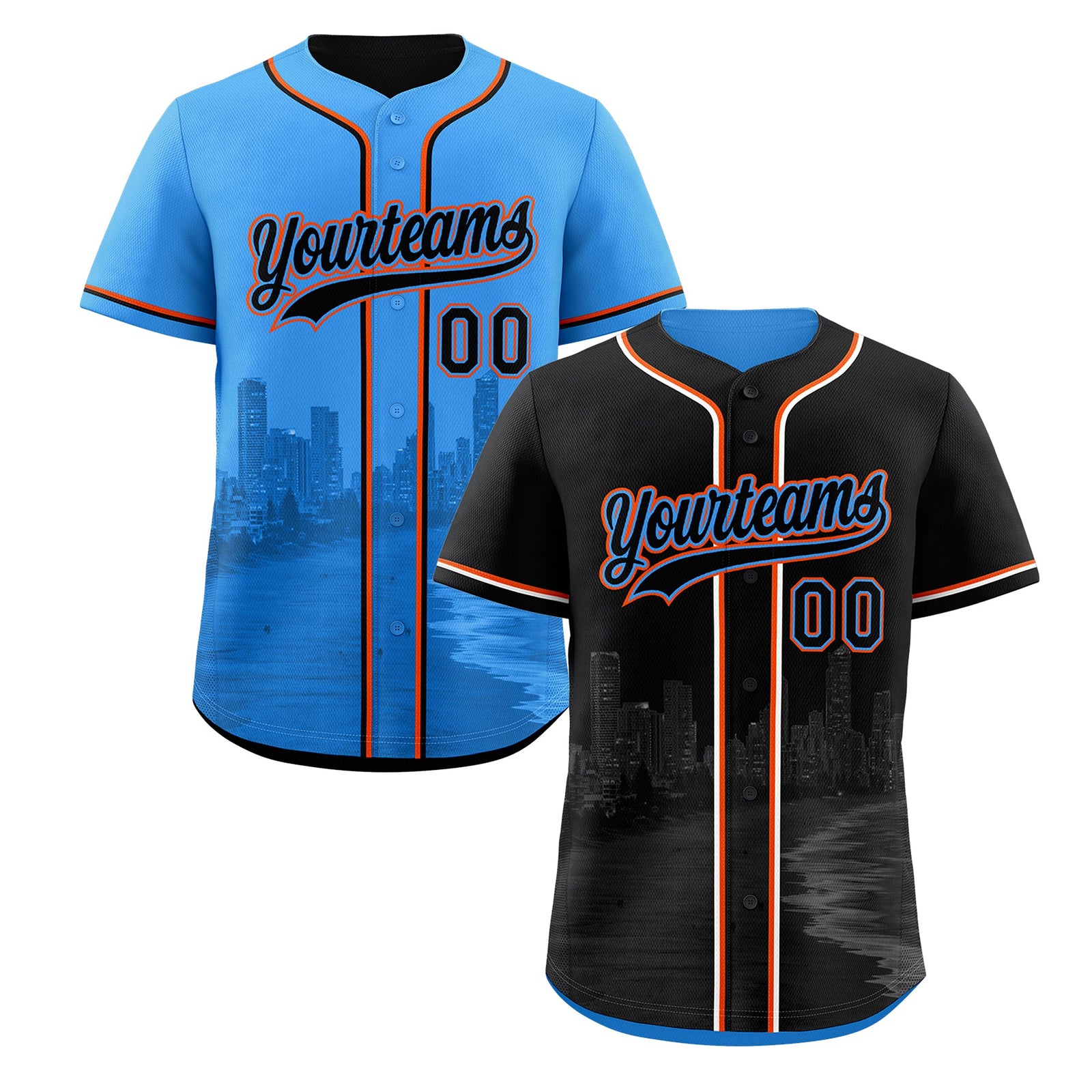 Custom Black Blue Reversible City Edition Graffiti Pattern Breathable Baseball Jersey| KXKSHOP