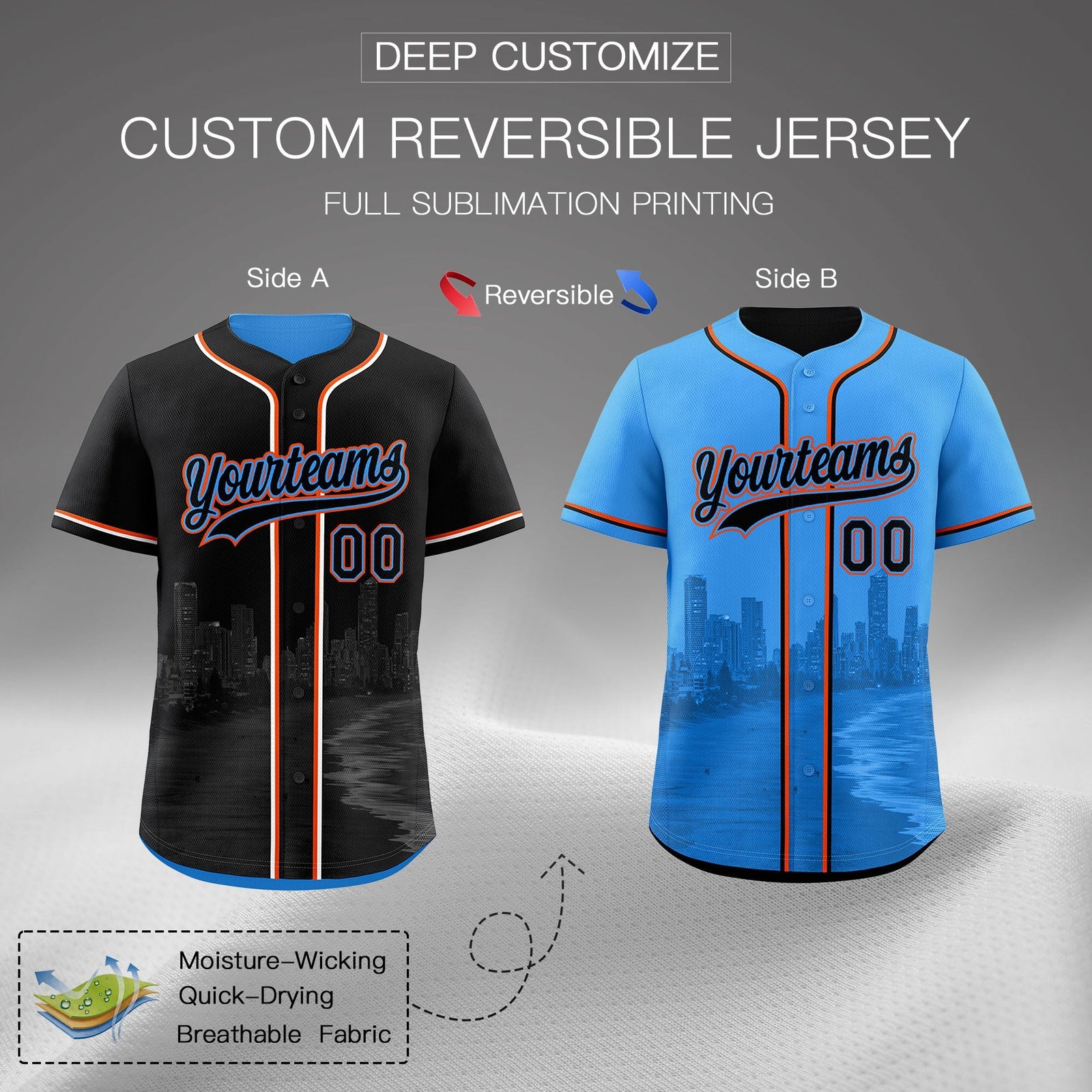 Custom Black Blue Reversible City Edition Graffiti Pattern Breathable Baseball Jersey| KXKSHOP