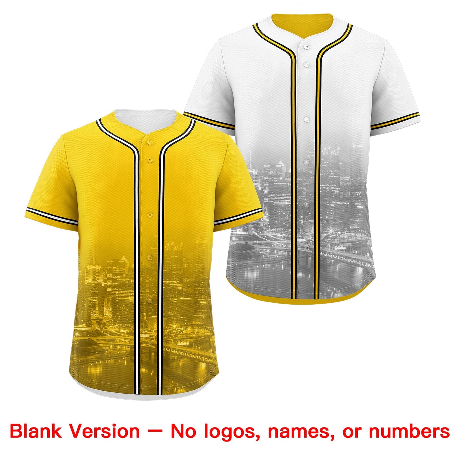 Custom Gold White Black Reversible City Edition Graffiti Pattern Wrinkle-Resistant Baseball Jersey| KXKSHOP