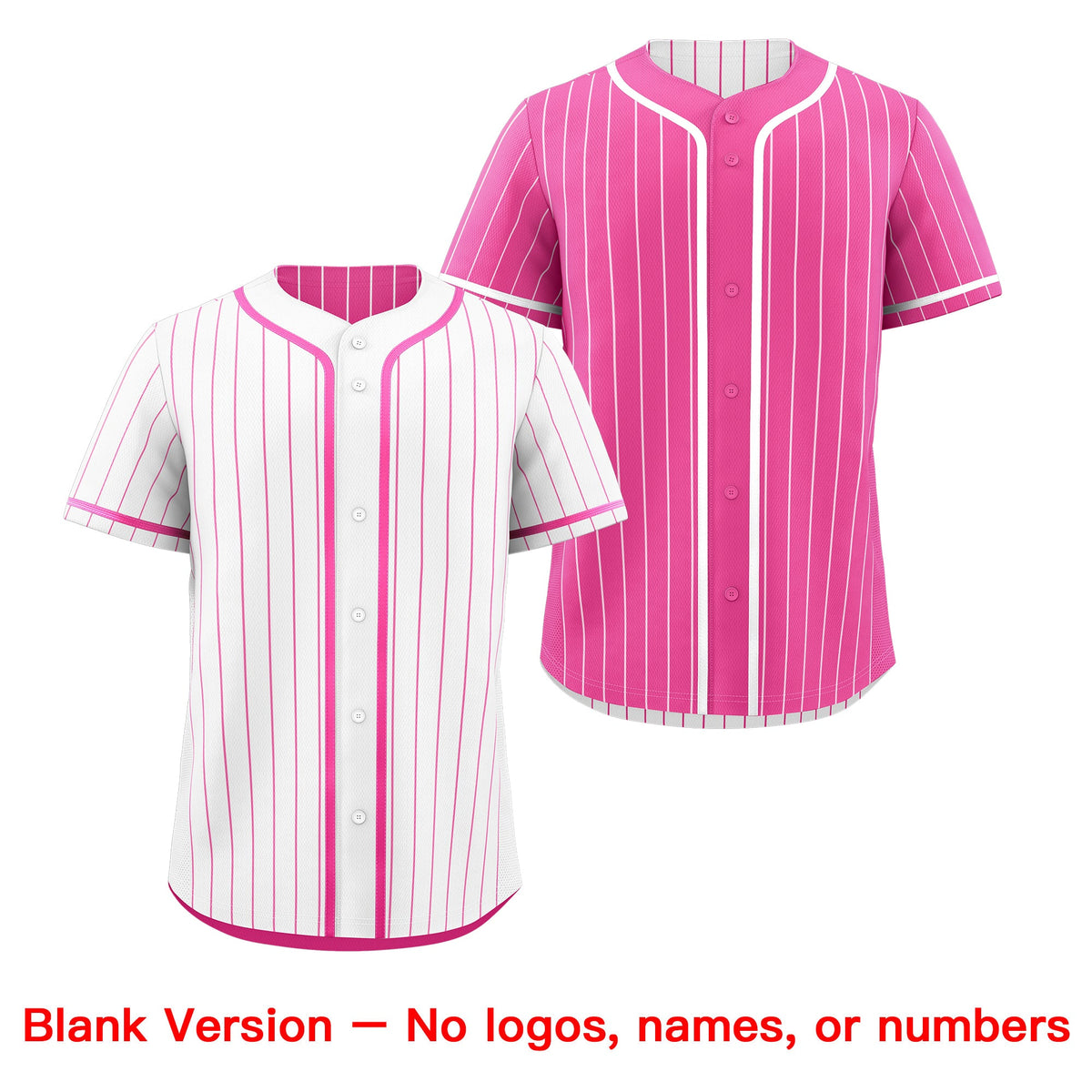 Custom Pink White Reversible Stripe Fashion Baseball Jersey| KXKSHOP