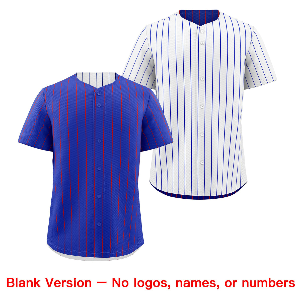 Custom Red White Royal Blue Reversible Stripe Fashion Baseball Jersey| KXKSHOP
