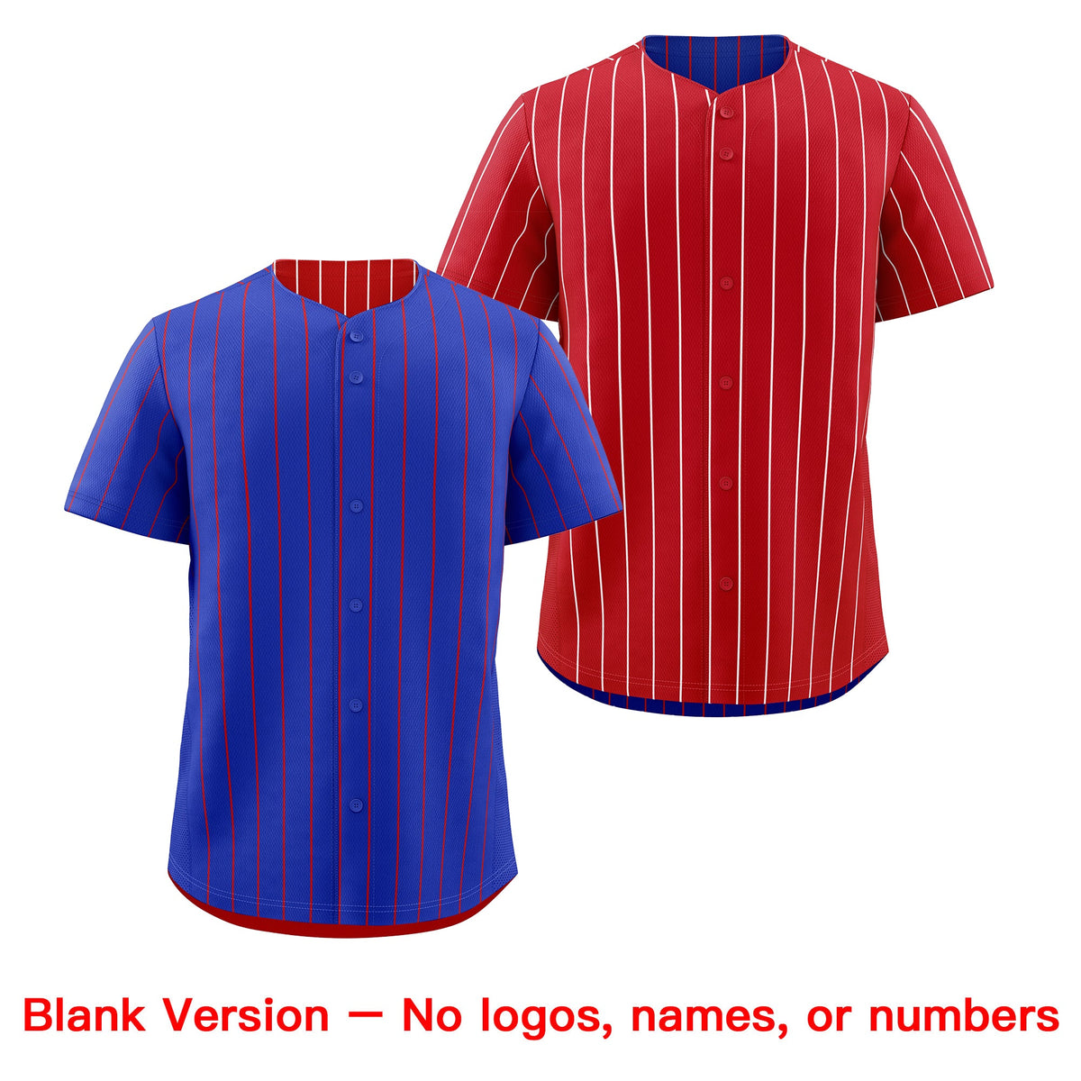 Custom Red White Royal Blue Reversible Stripe Fashion Baseball Jersey| KXKSHOP