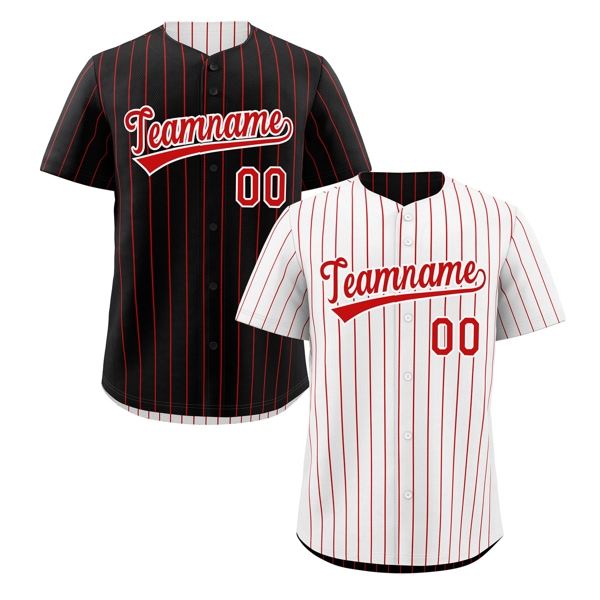 Custom Red White Reversible Stripe Fashion Baseball Jersey| KXKSHOP