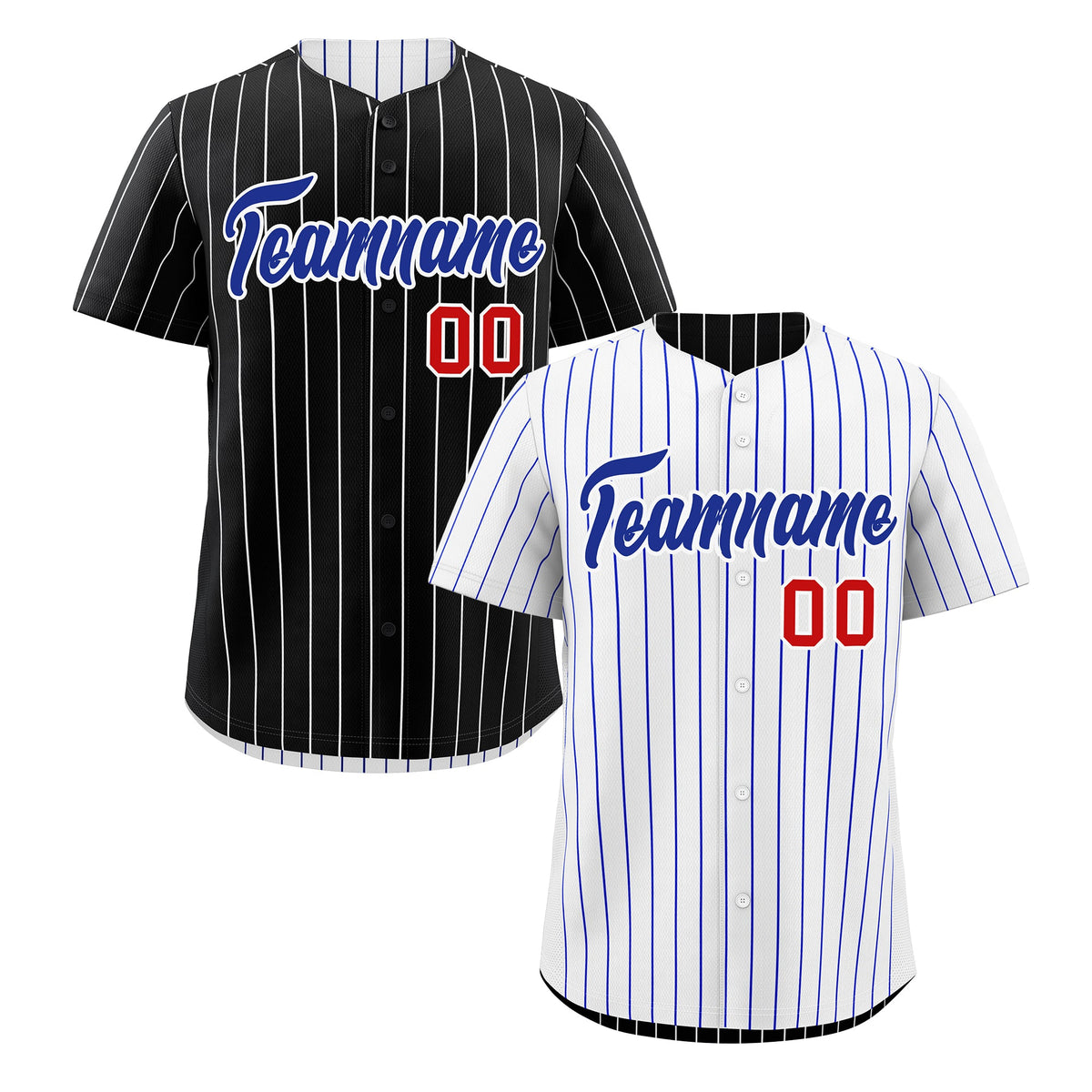 Custom Royal Blue White Reversible Stripe Fashion Baseball Jersey| KXKSHOP