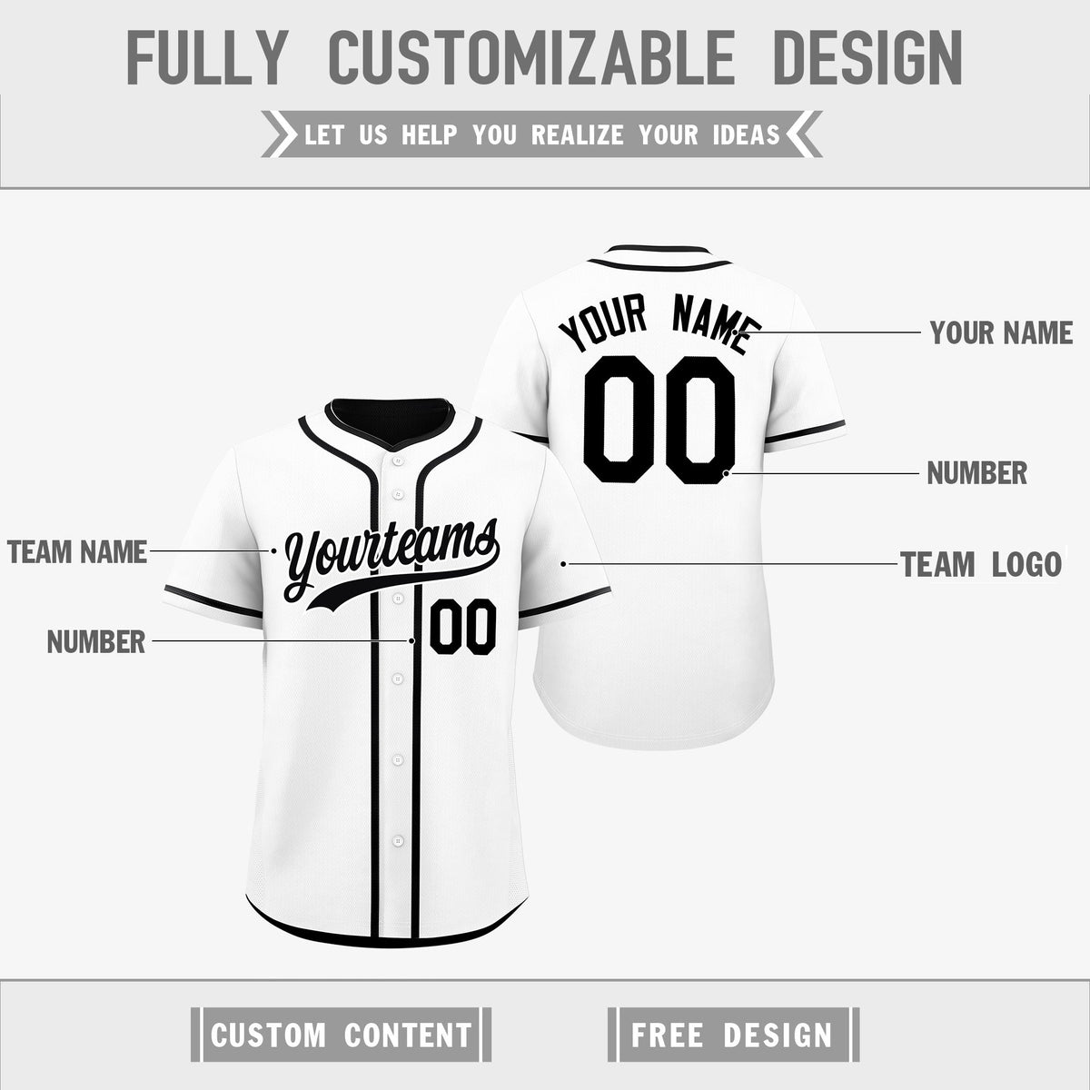 Custom Black White Reversible Classic Style Lightweight Baseball Jersey| KXKSHOP