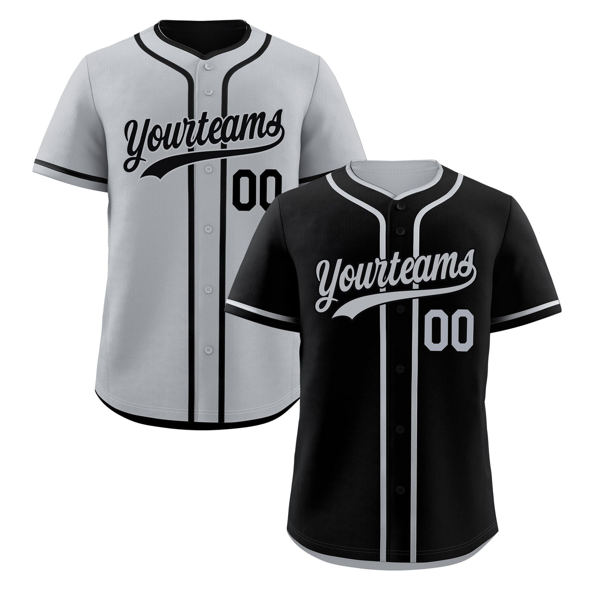 Custom Silver Black Reversible Classic Style Lightweight Baseball Jersey| KXKSHOP