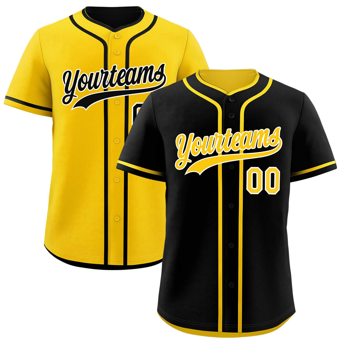 Custom Gold Black Reversible Classic Style Lightweight Baseball Jersey| KXKSHOP