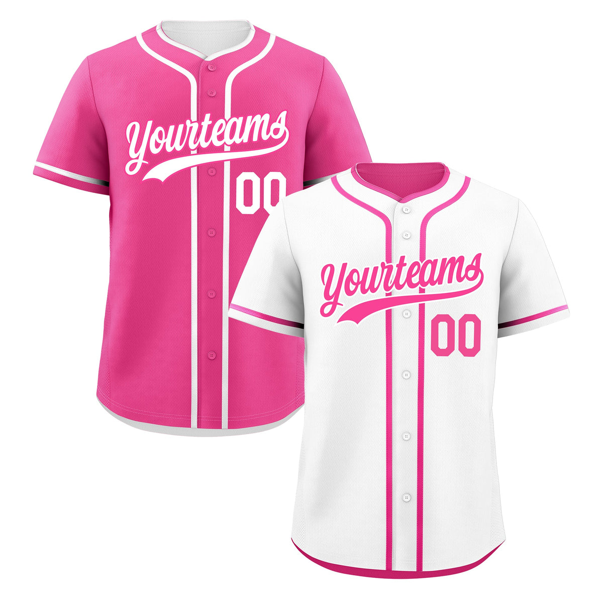 Custom Pink White Reversible Classic Style Moisture-Wicking Baseball Jersey| KXKSHOP