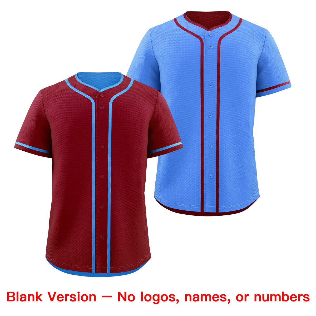 Custom Powder Blue White Reversible Classic Style Moisture-Wicking Baseball Jersey| KXKSHOP