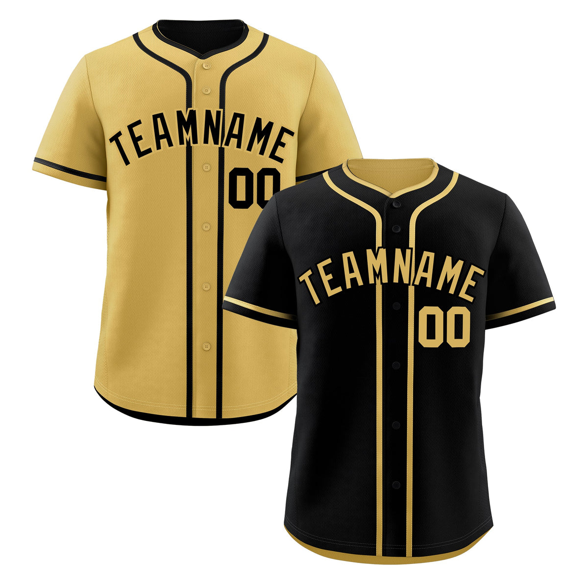 Custom Old Gold Black Reversible Classic Style Moisture-Wicking Baseball Jersey| KXKSHOP
