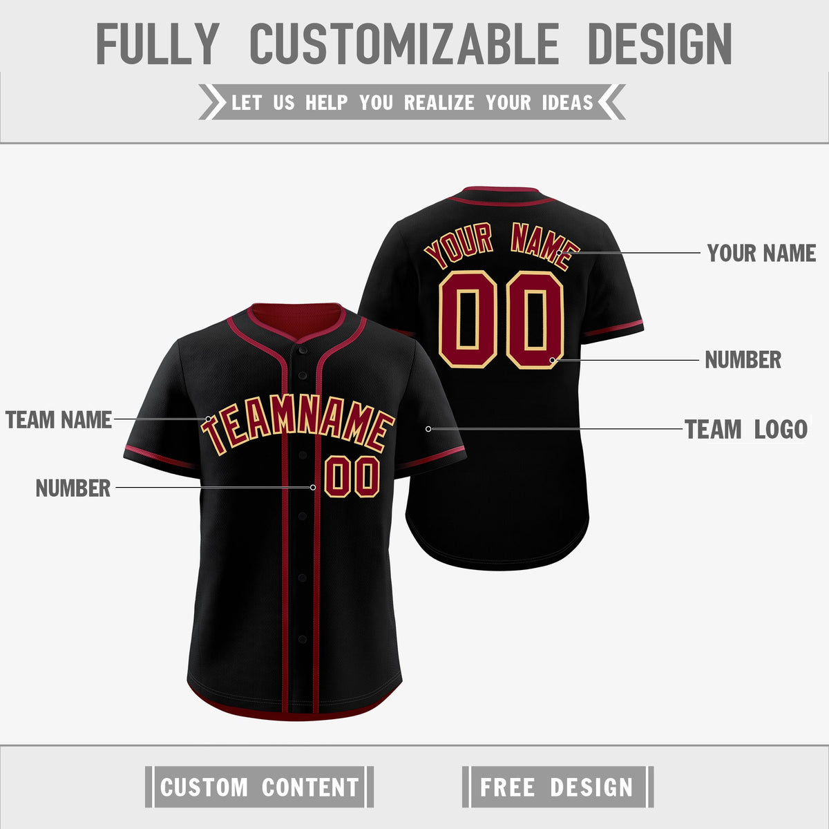 Custom Crimson Black Reversible Classic Style Moisture-Wicking Baseball Jersey| KXKSHOP