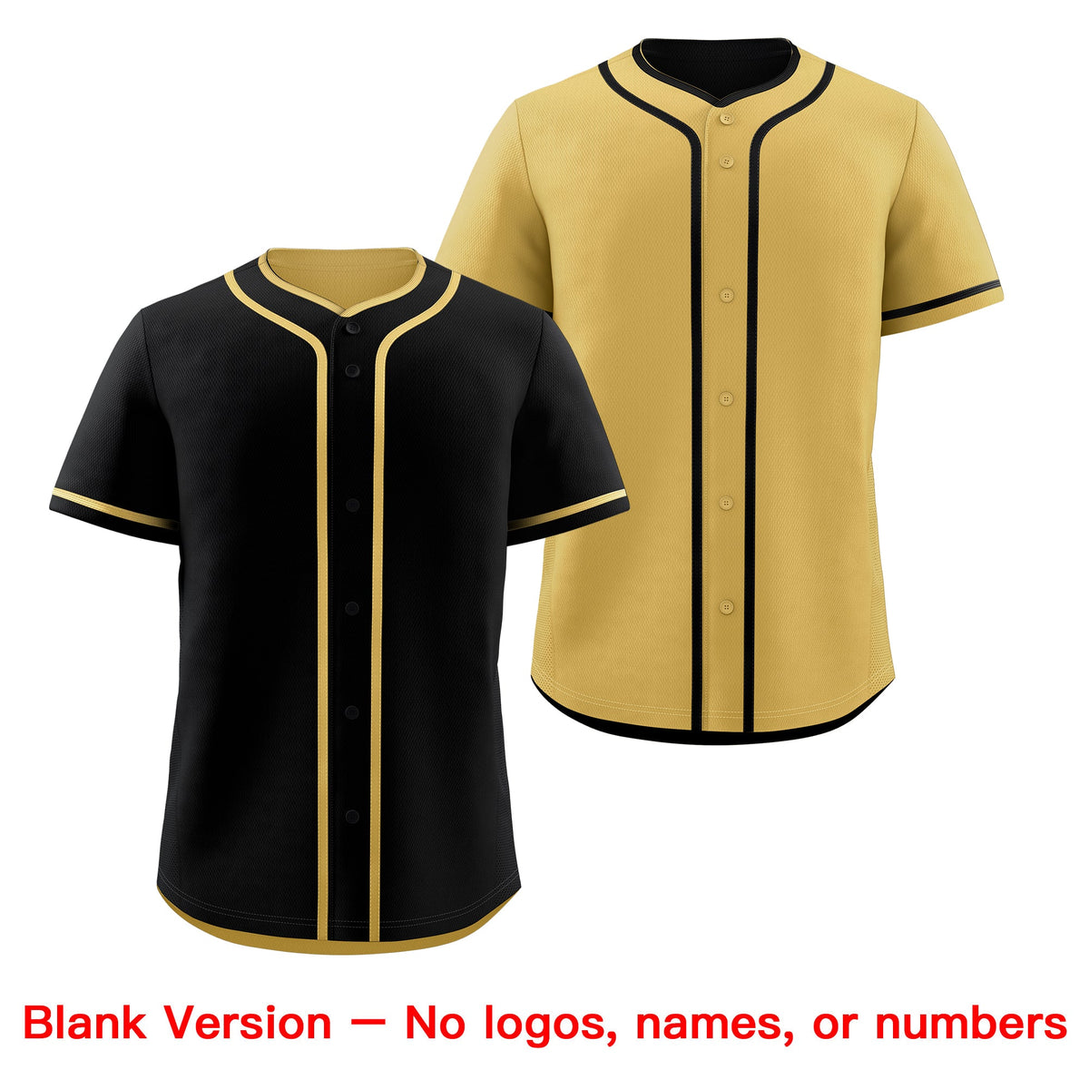 Custom Old Gold Black Reversible Classic Style Moisture-Wicking Baseball Jersey| KXKSHOP