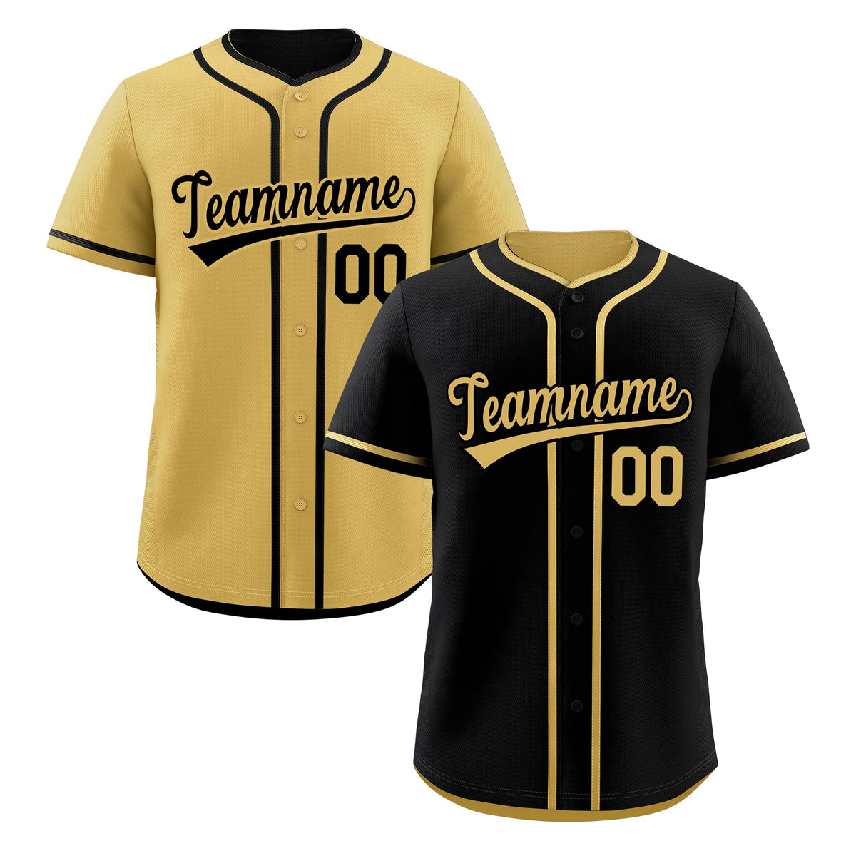 Custom Old Gold Black Reversible Classic Style Moisture-Wicking Baseball Jersey| KXKSHOP