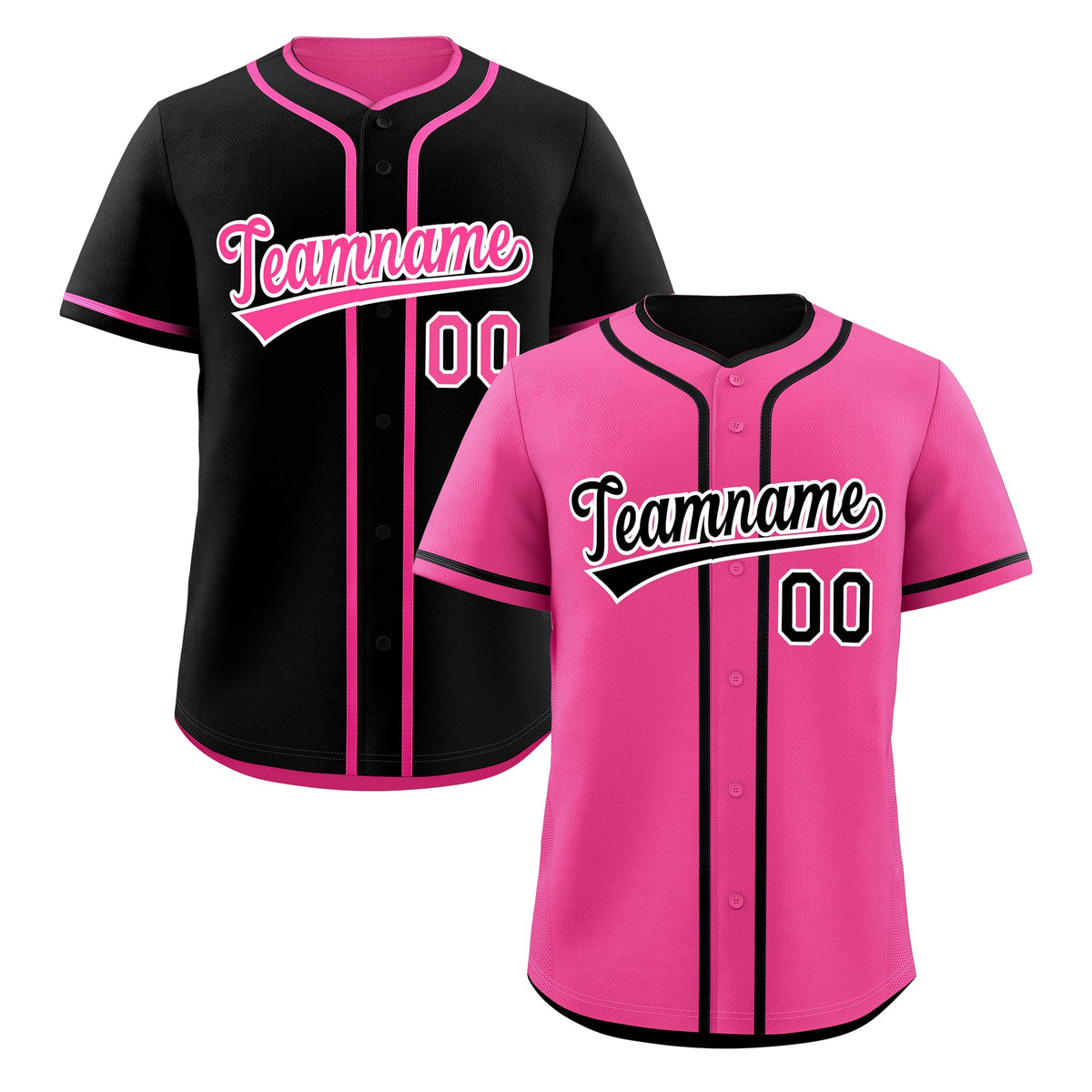 Custom Black Pink Reversible Classic Style Lightweight Baseball Jersey| KXKSHOP