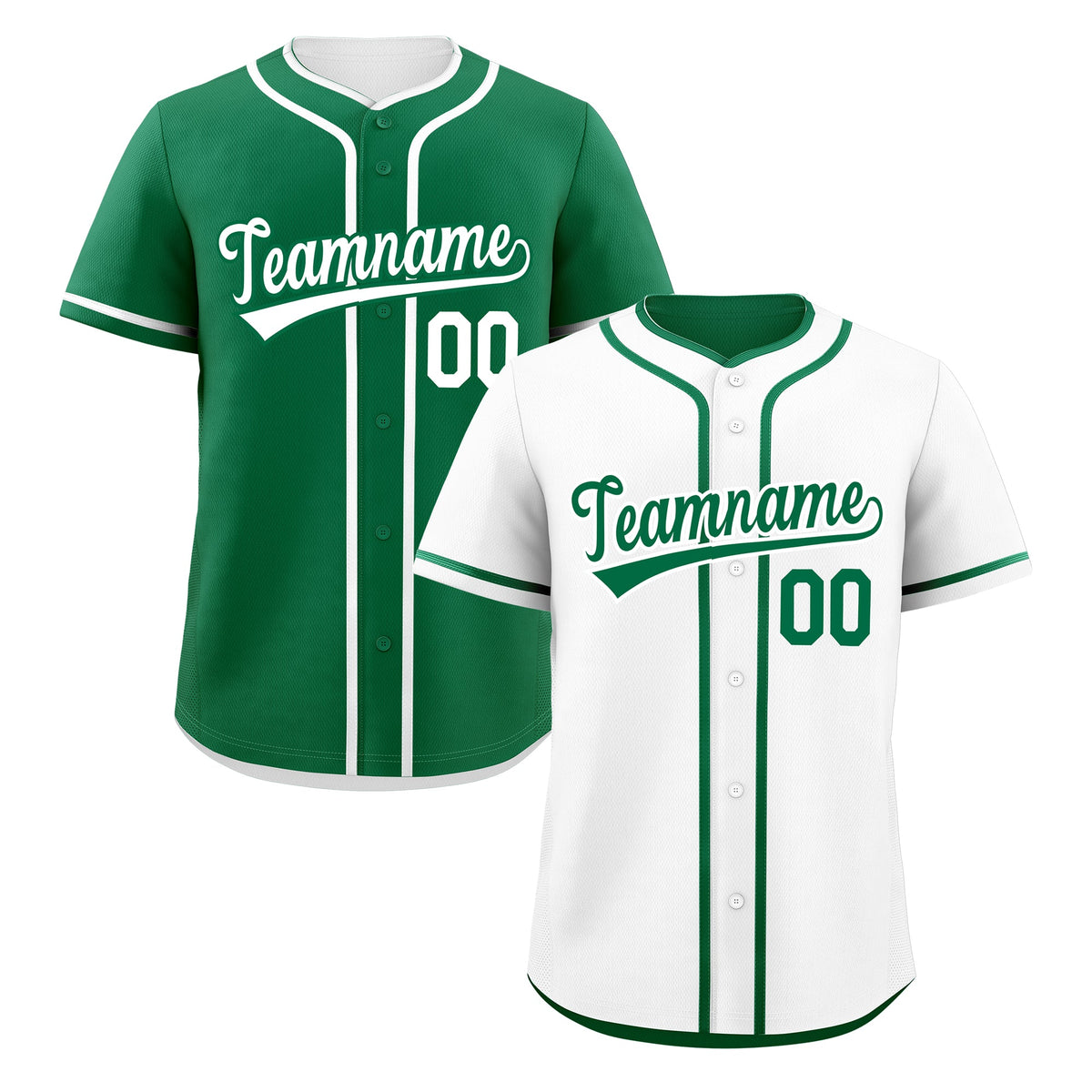 Custom Kelly Green White Reversible Classic Style Lightweight Baseball Jersey| KXKSHOP