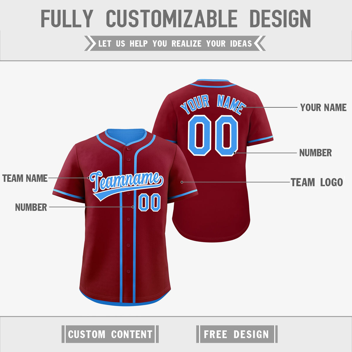 Custom Powder Blue White Reversible Classic Style Moisture-Wicking Baseball Jersey| KXKSHOP