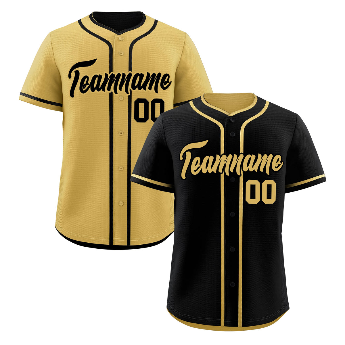 Custom Old Gold Black Reversible Classic Style Moisture-Wicking Baseball Jersey| KXKSHOP