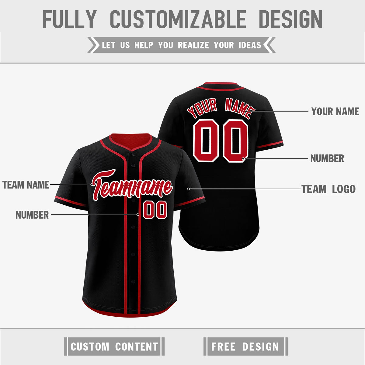 Custom Red Black Reversible Classic Style Moisture-Wicking Baseball Jersey| KXKSHOP