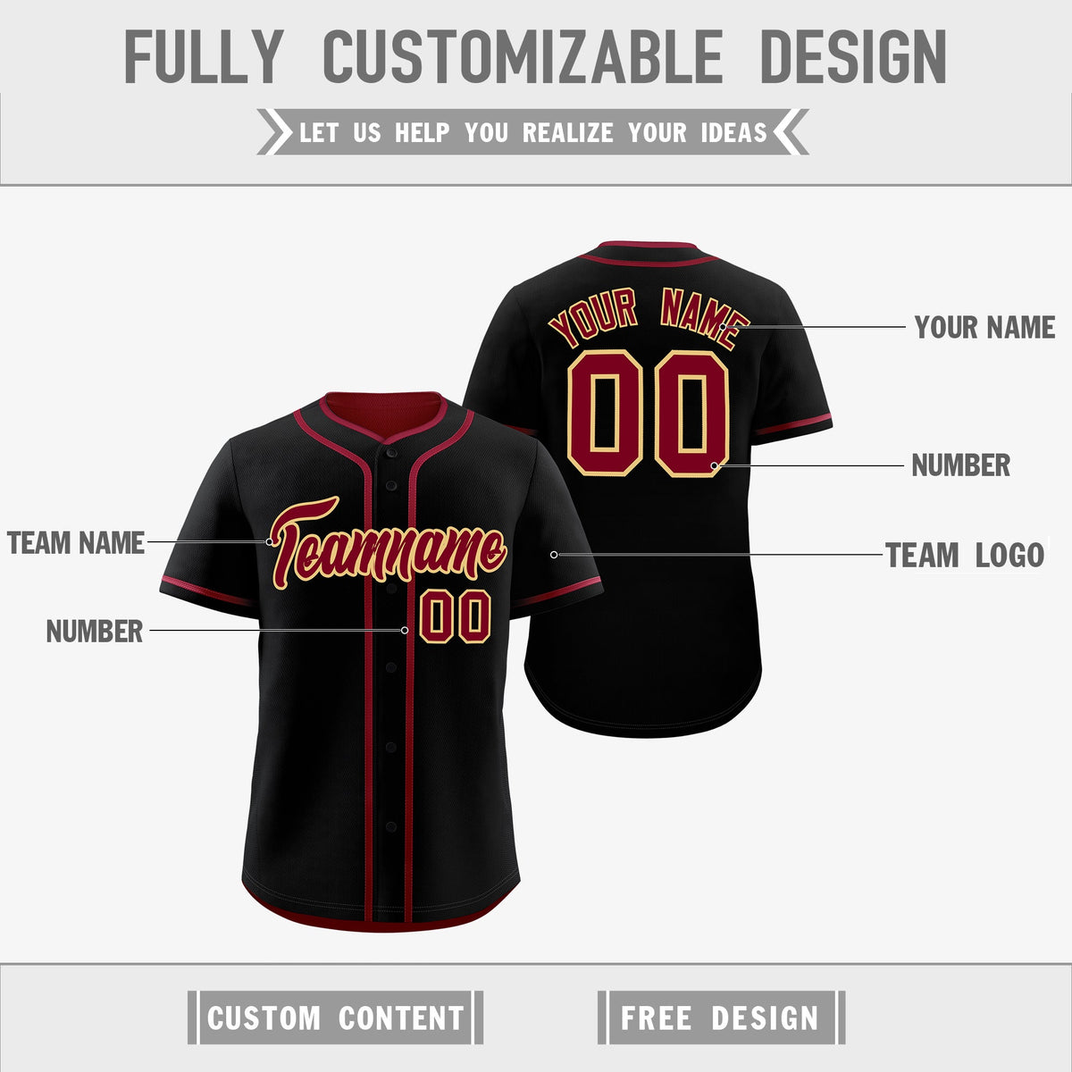 Custom Crimson Black Reversible Classic Style Moisture-Wicking Baseball Jersey| KXKSHOP