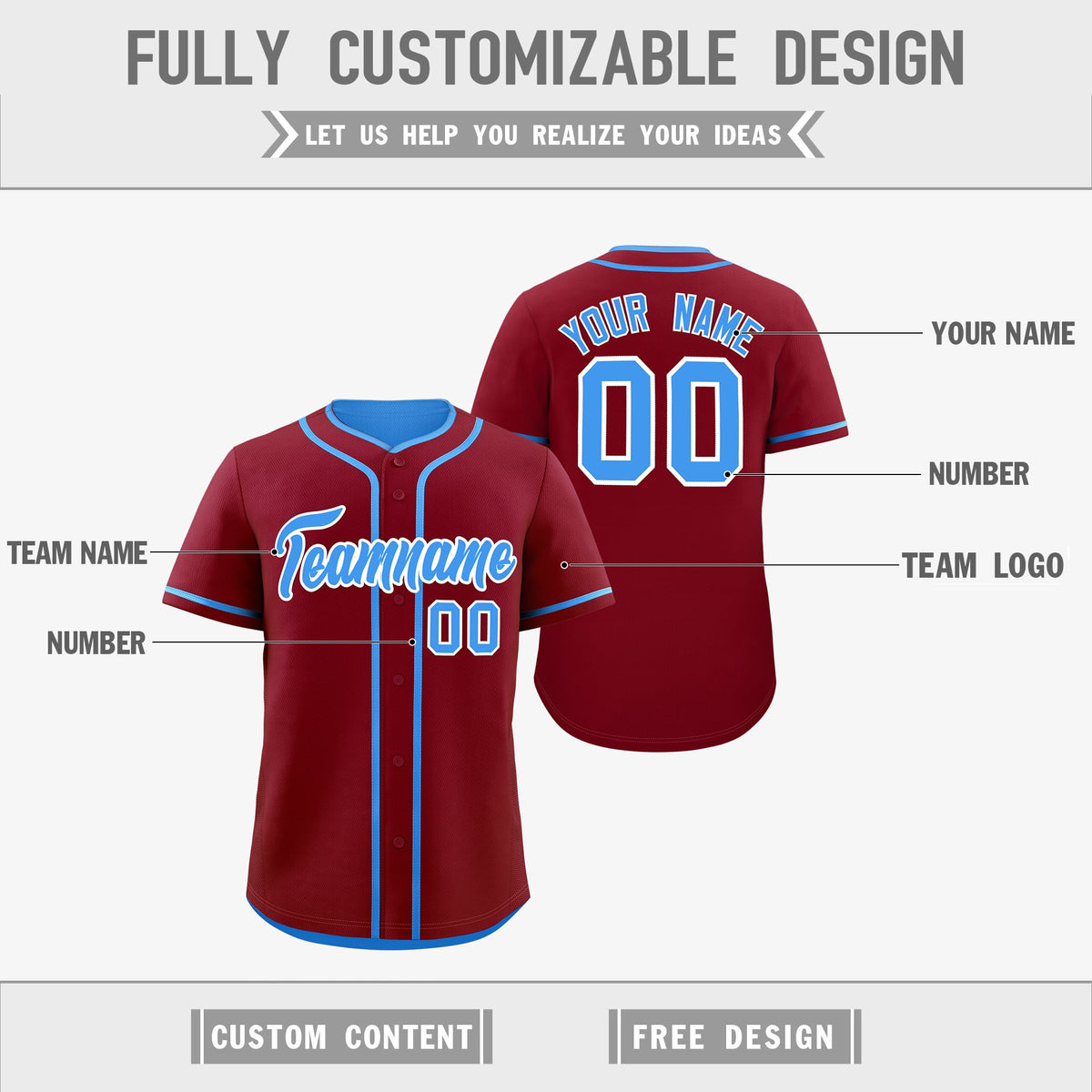 Custom Powder Blue White Reversible Classic Style Moisture-Wicking Baseball Jersey| KXKSHOP