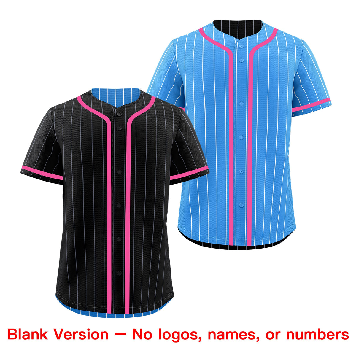 Custom Black Powder Blue Reversible Stripe Fashion Breathable Baseball Jersey| KXKSHOP