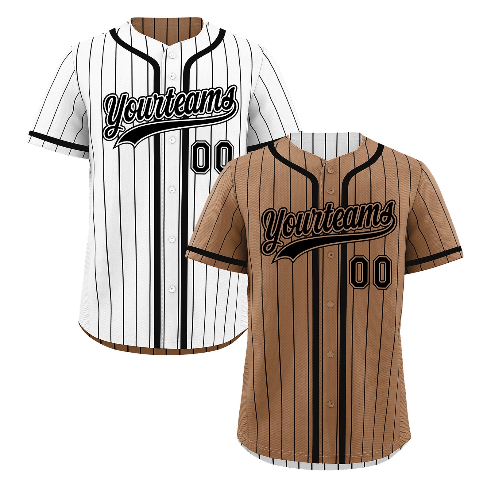 Custom White Black Reversible Stripe Fashion Lightweight Baseball Jersey| KXKSHOP