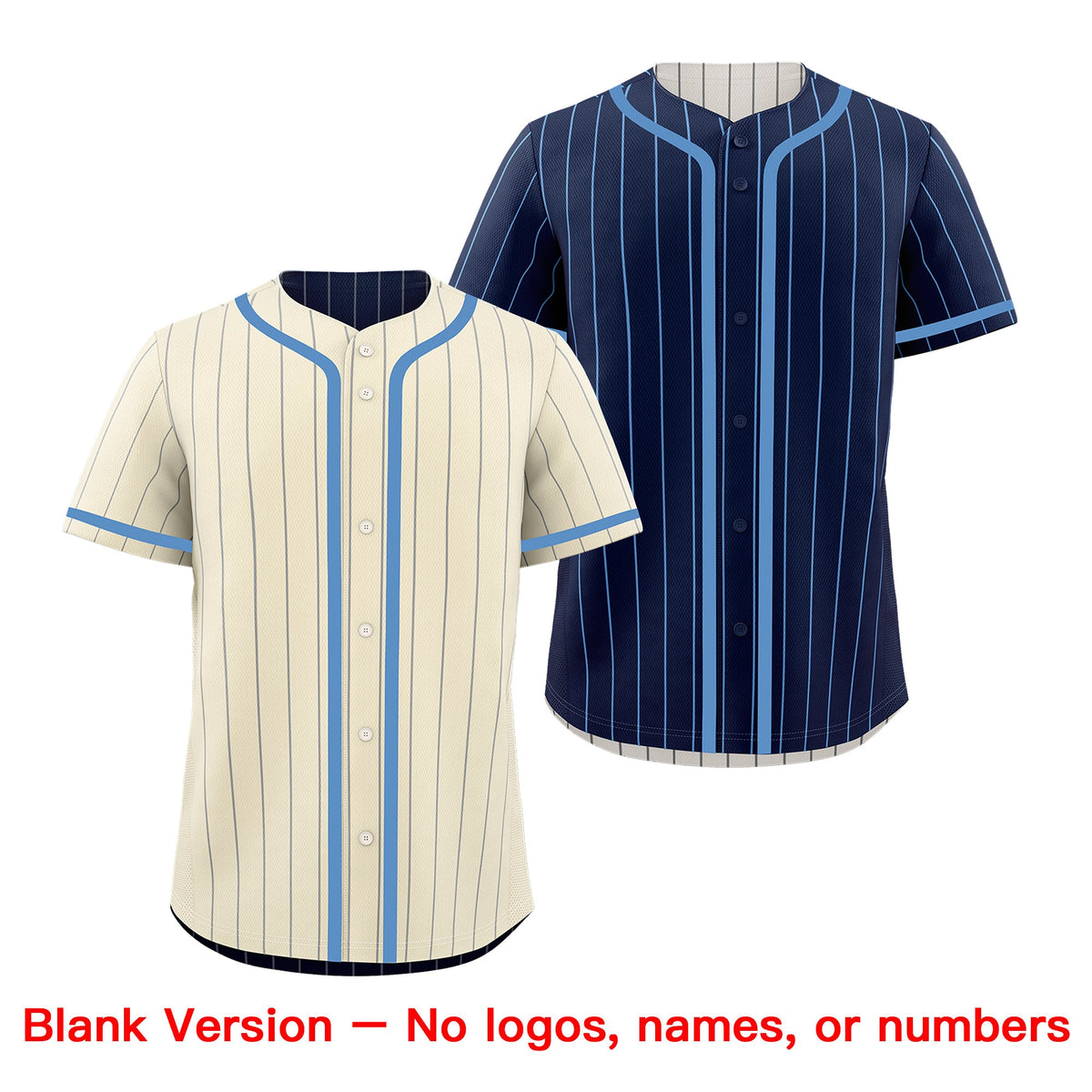 Custom Cream Navy Reversible Stripe Fashion Breathable Baseball Jersey| KXKSHOP