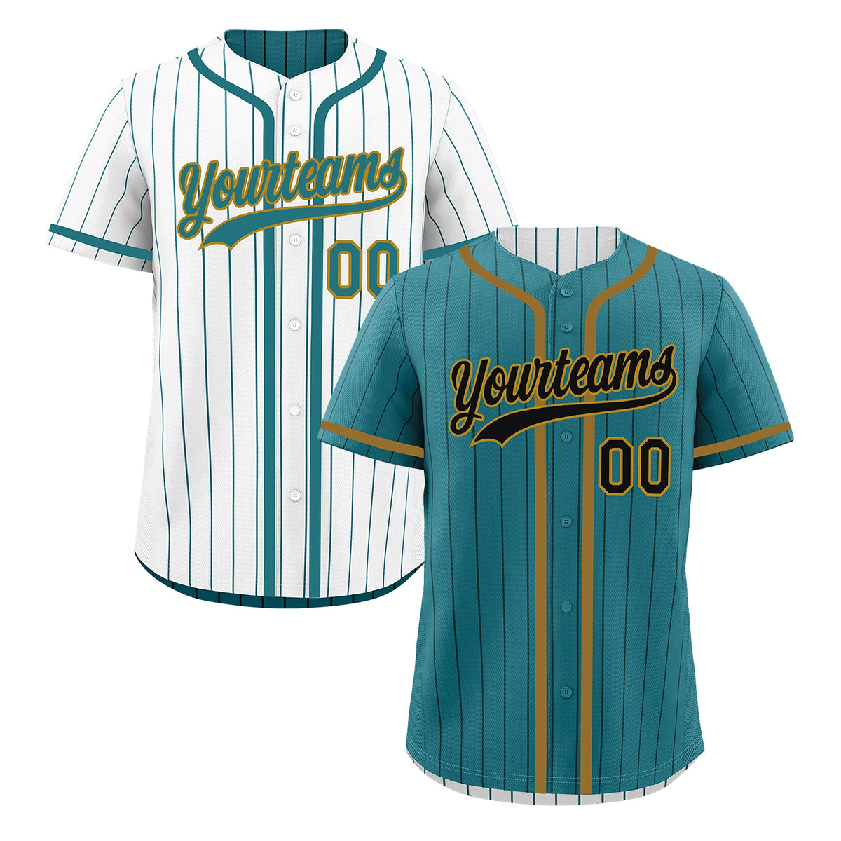 Custom Teal White Reversible Stripe Fashion Lightweight Baseball Jersey| KXKSHOP