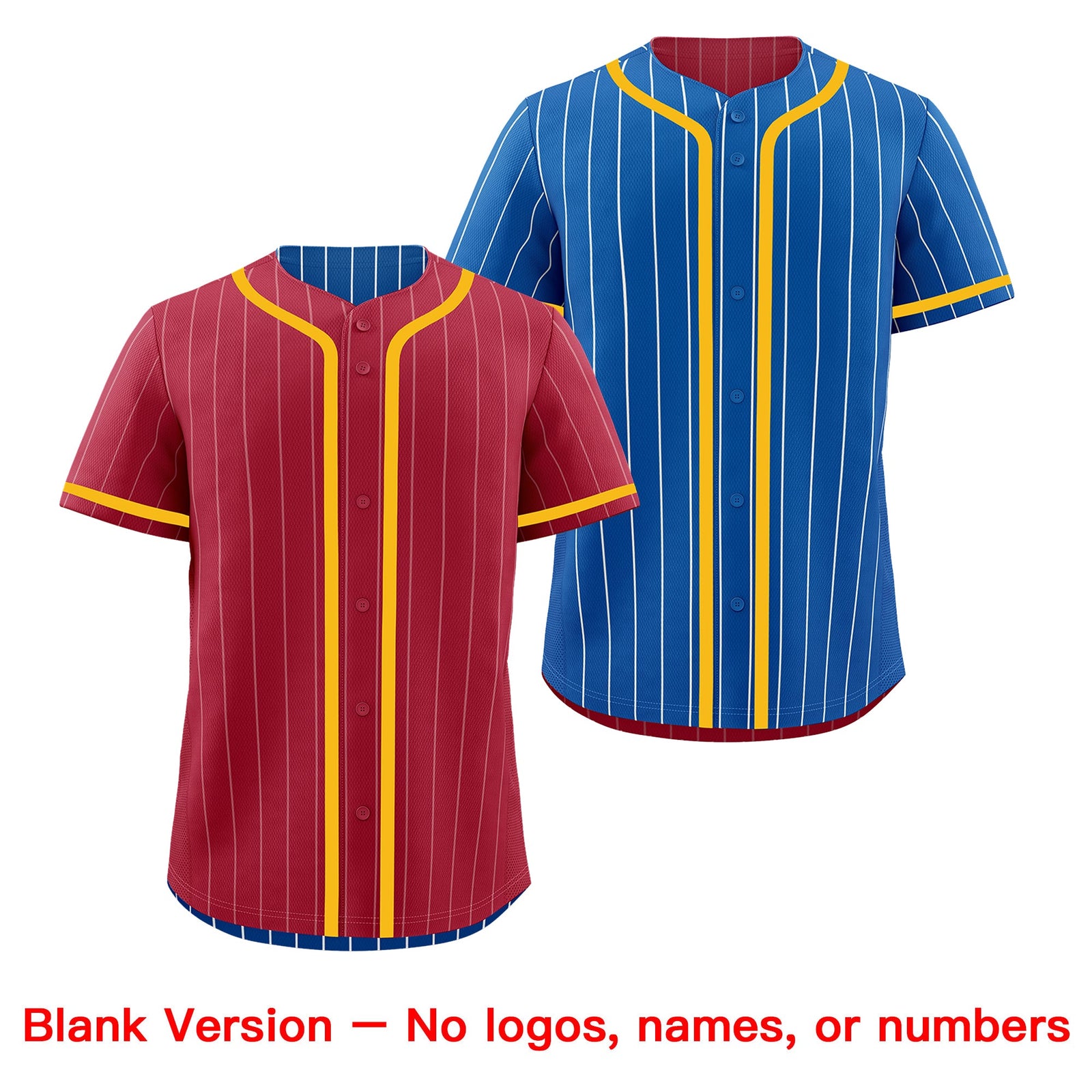 Custom Crimson Royal Reversible Stripe Fashion Breathable Baseball Jersey| KXKSHOP