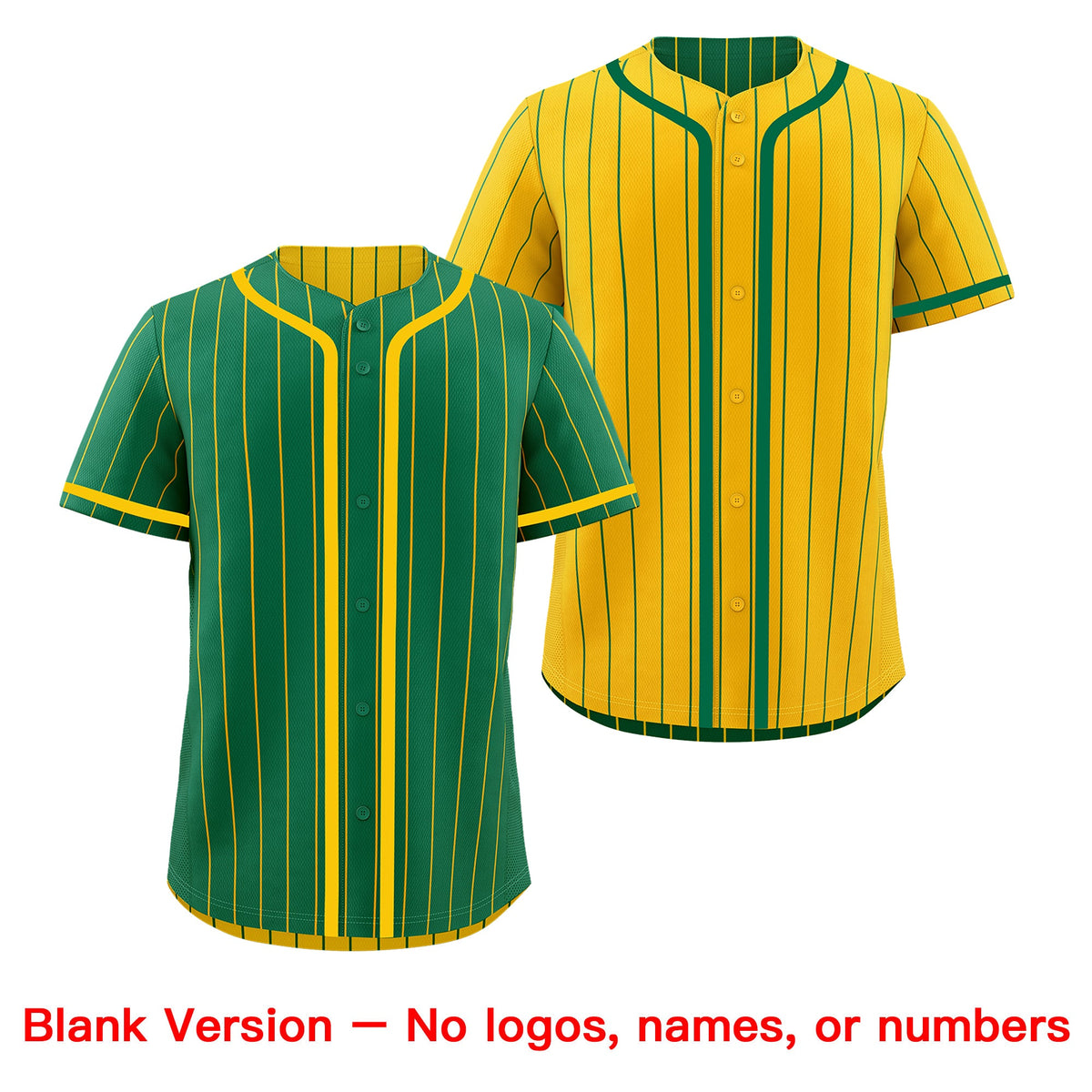 Custom Kelly Green Yellow Reversible Stripe Fashion Lightweight Baseball Jersey| KXKSHOP