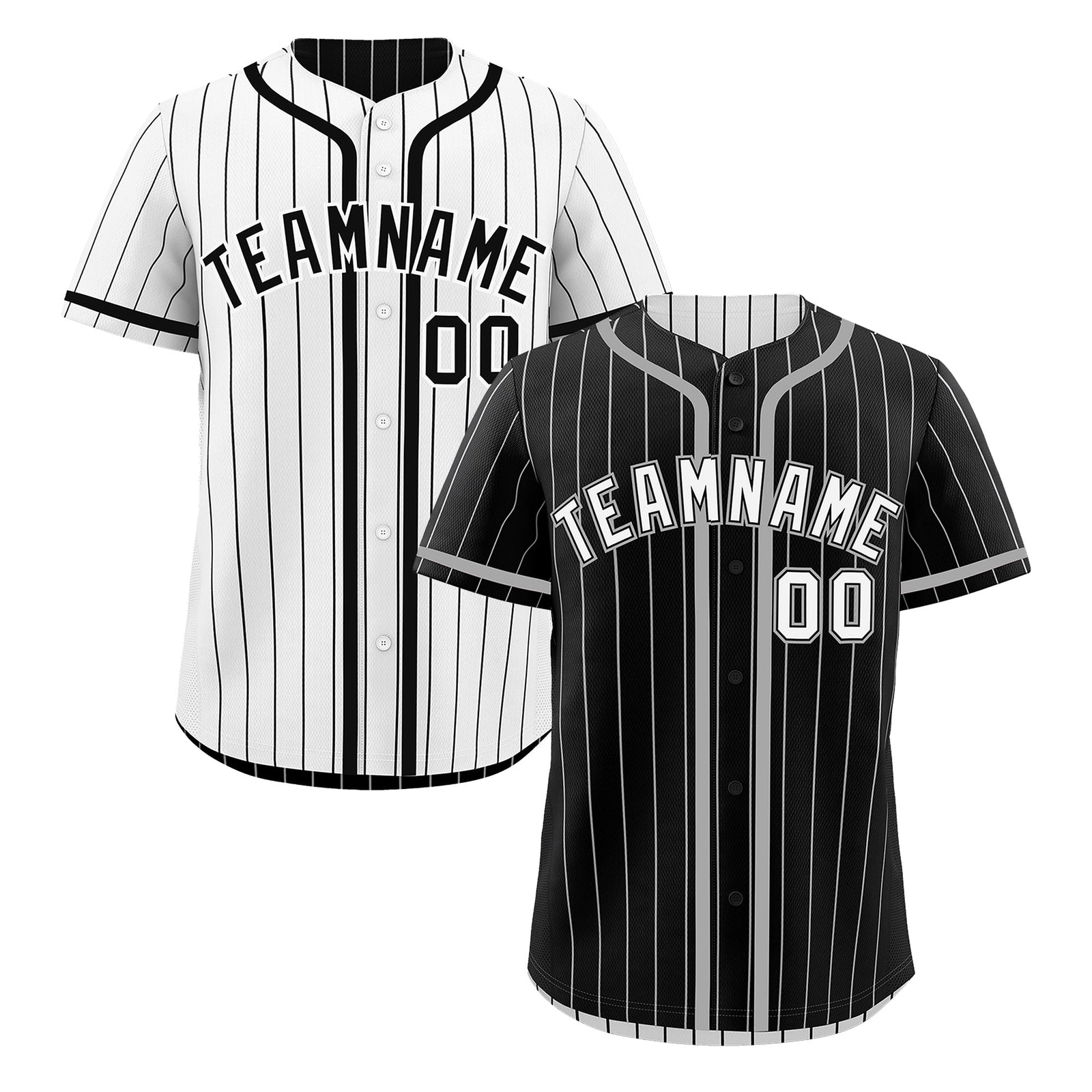 Custom Black White Reversible Stripe Fashion Lightweight Baseball Jersey| KXKSHOP