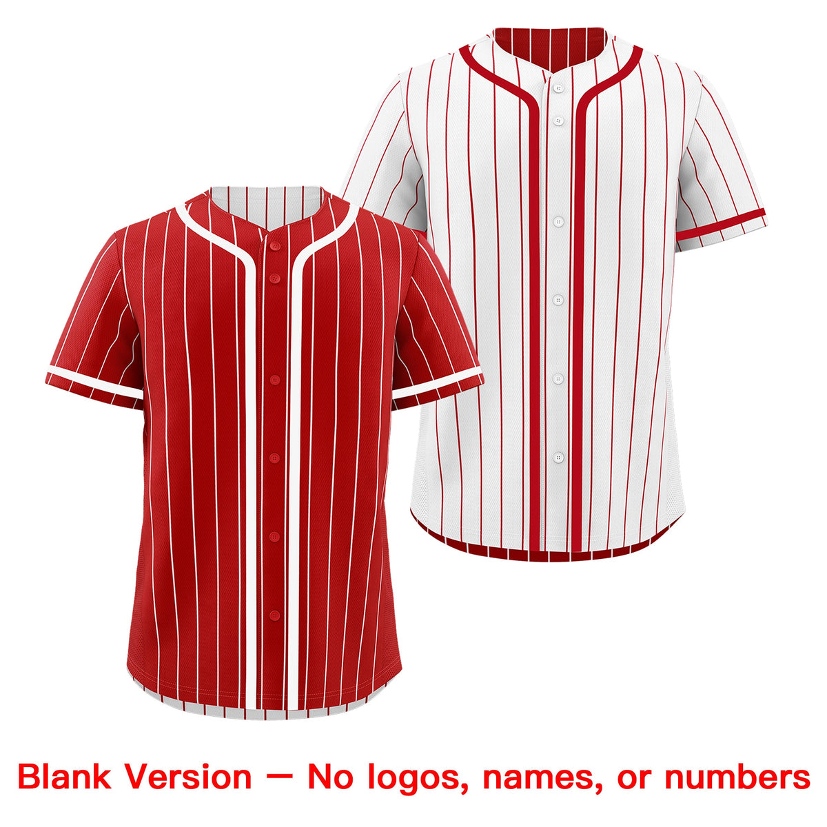 Custom Red White Reversible Stripe Fashion Breathable Baseball Jersey| KXKSHOP