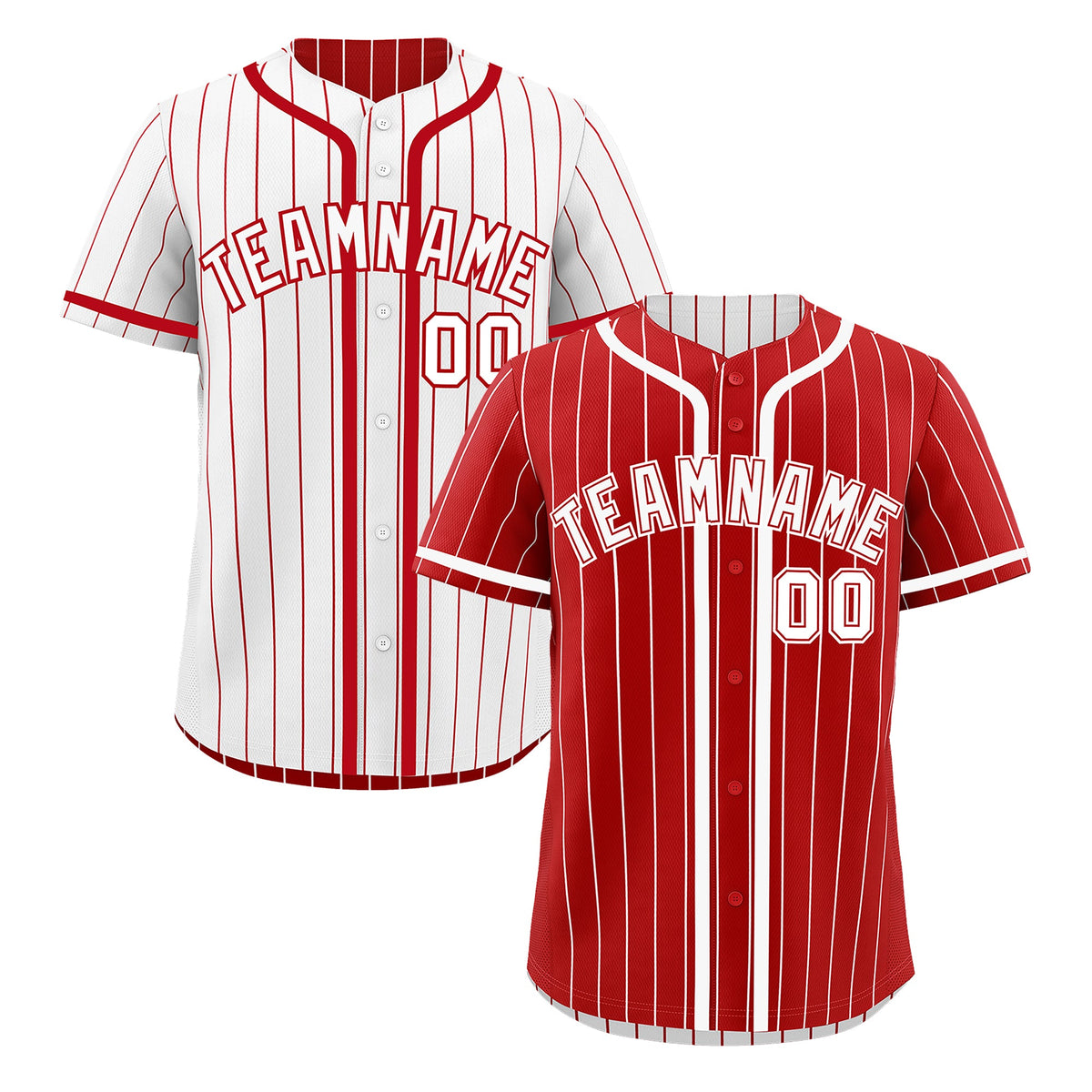 Custom Red White Reversible Stripe Fashion Breathable Baseball Jersey| KXKSHOP