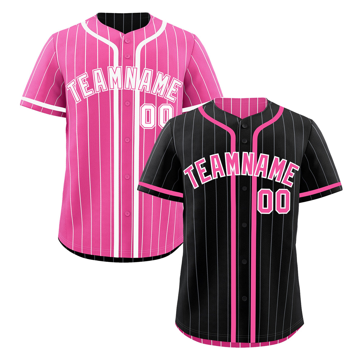 Custom Black Pink Reversible Stripe Fashion Lightweight Baseball Jersey| KXKSHOP
